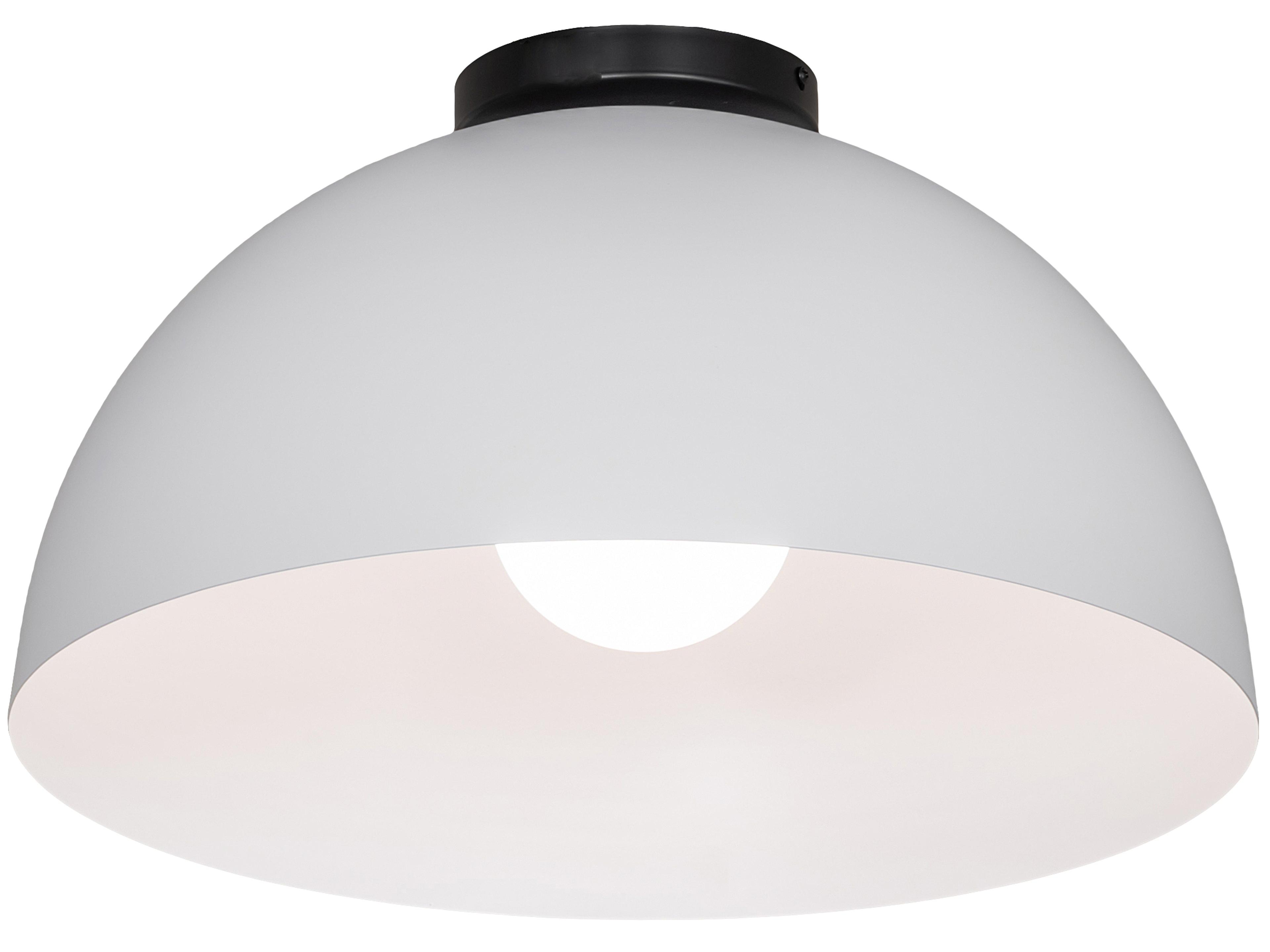 Meyda Gravity 1-Light Matte Black White Dome Flush Mount
