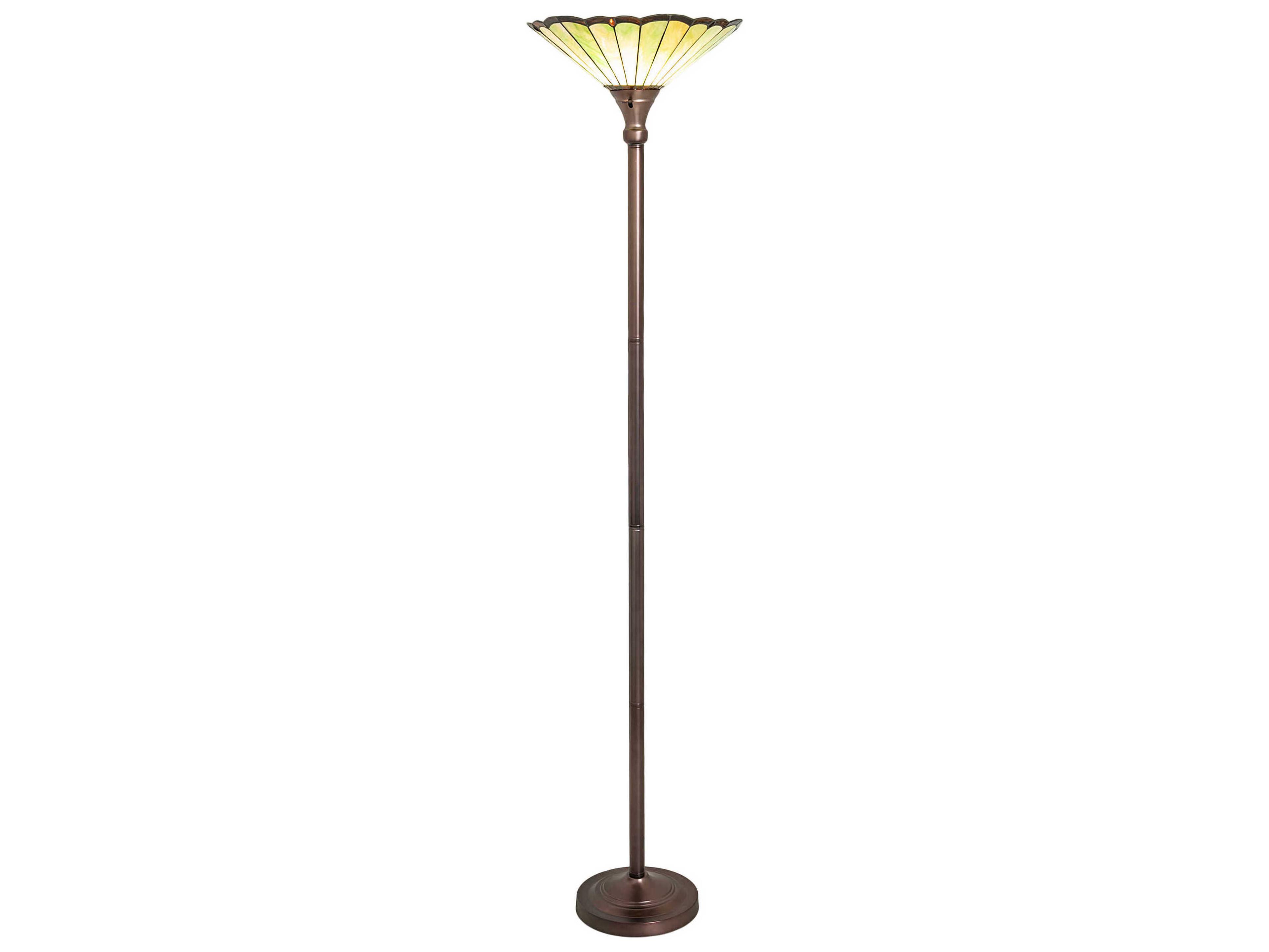 Meyda Caprice Mahogany Bronze Glass Tiffany Floor Lamp