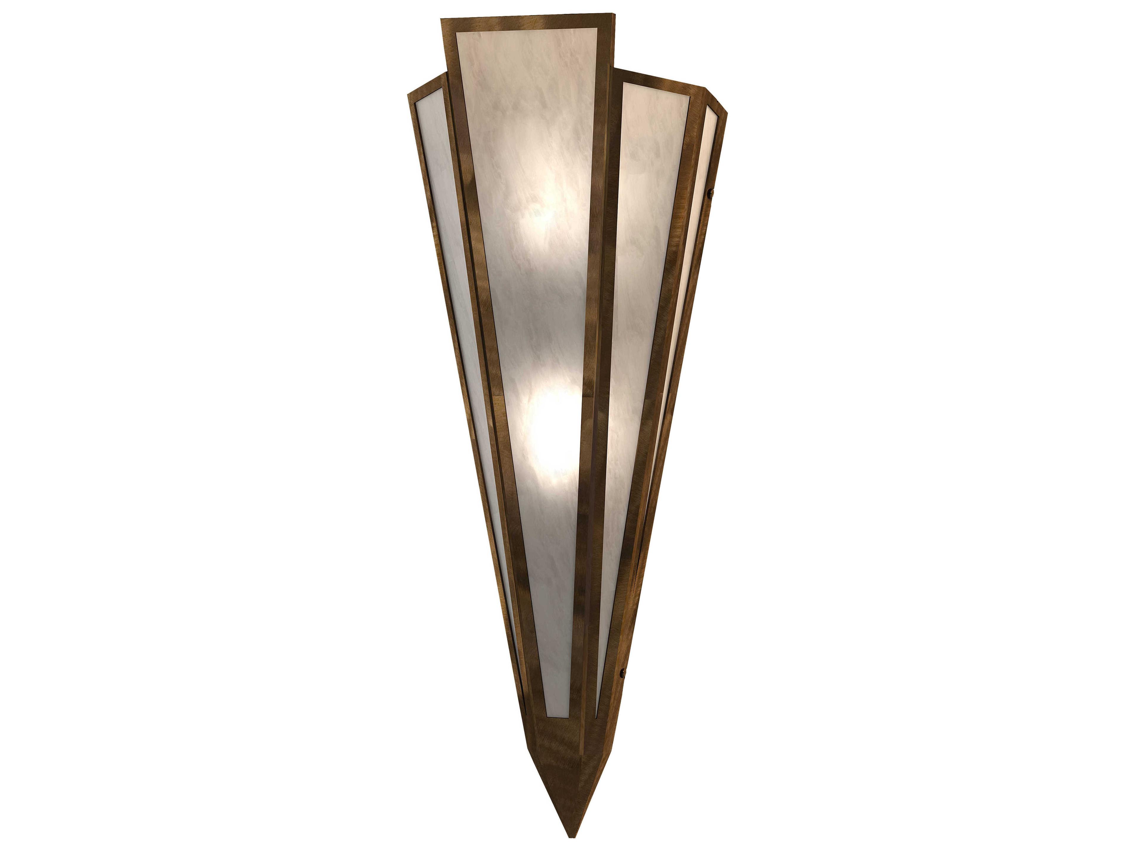 Meyda Brum 2-Light Antique Copper Glass Wall Sconce