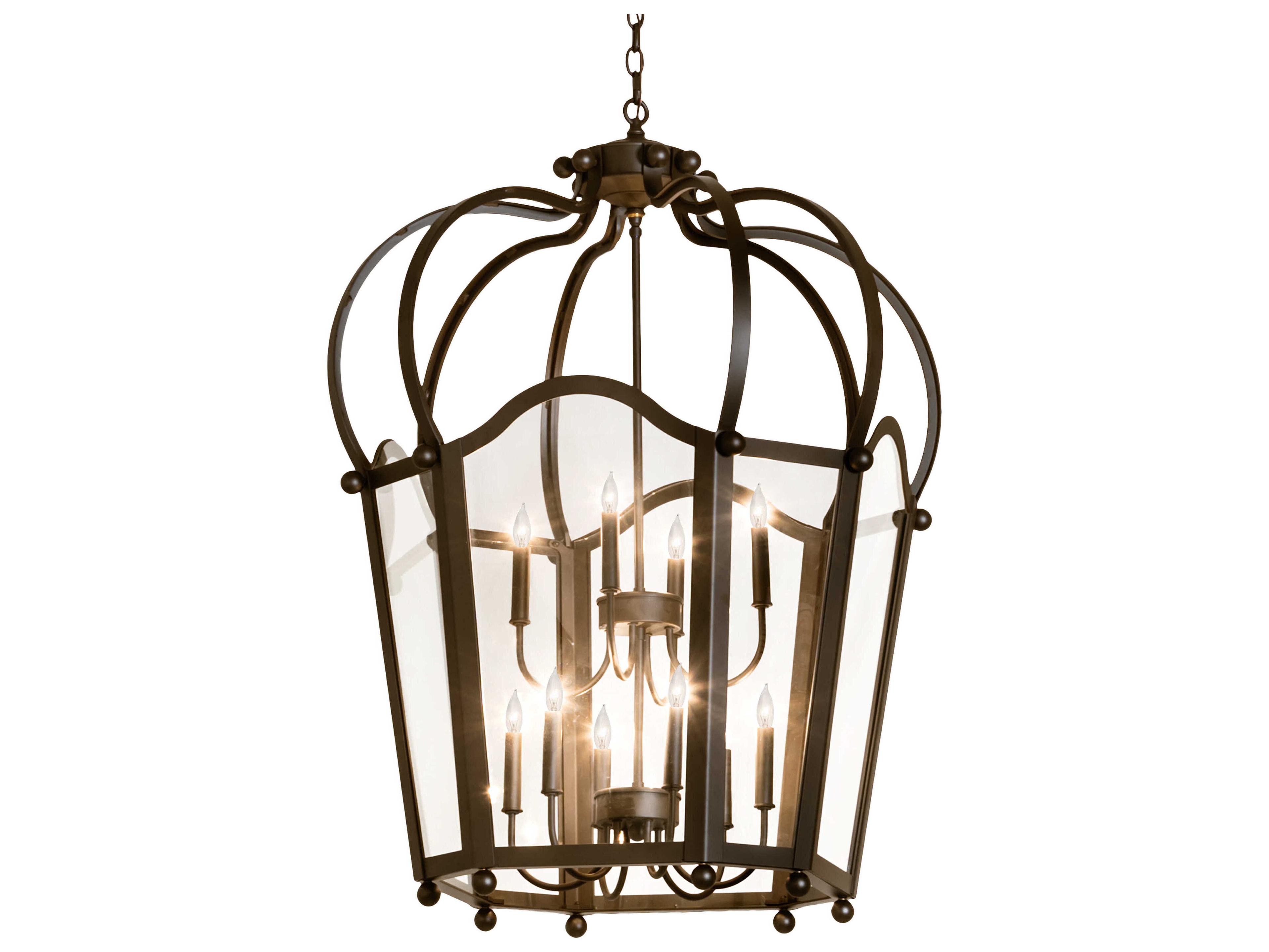 Meyda Citadel 10-Light Oil Rubbed Bronze Glass Candelabra Tiered Chandelier