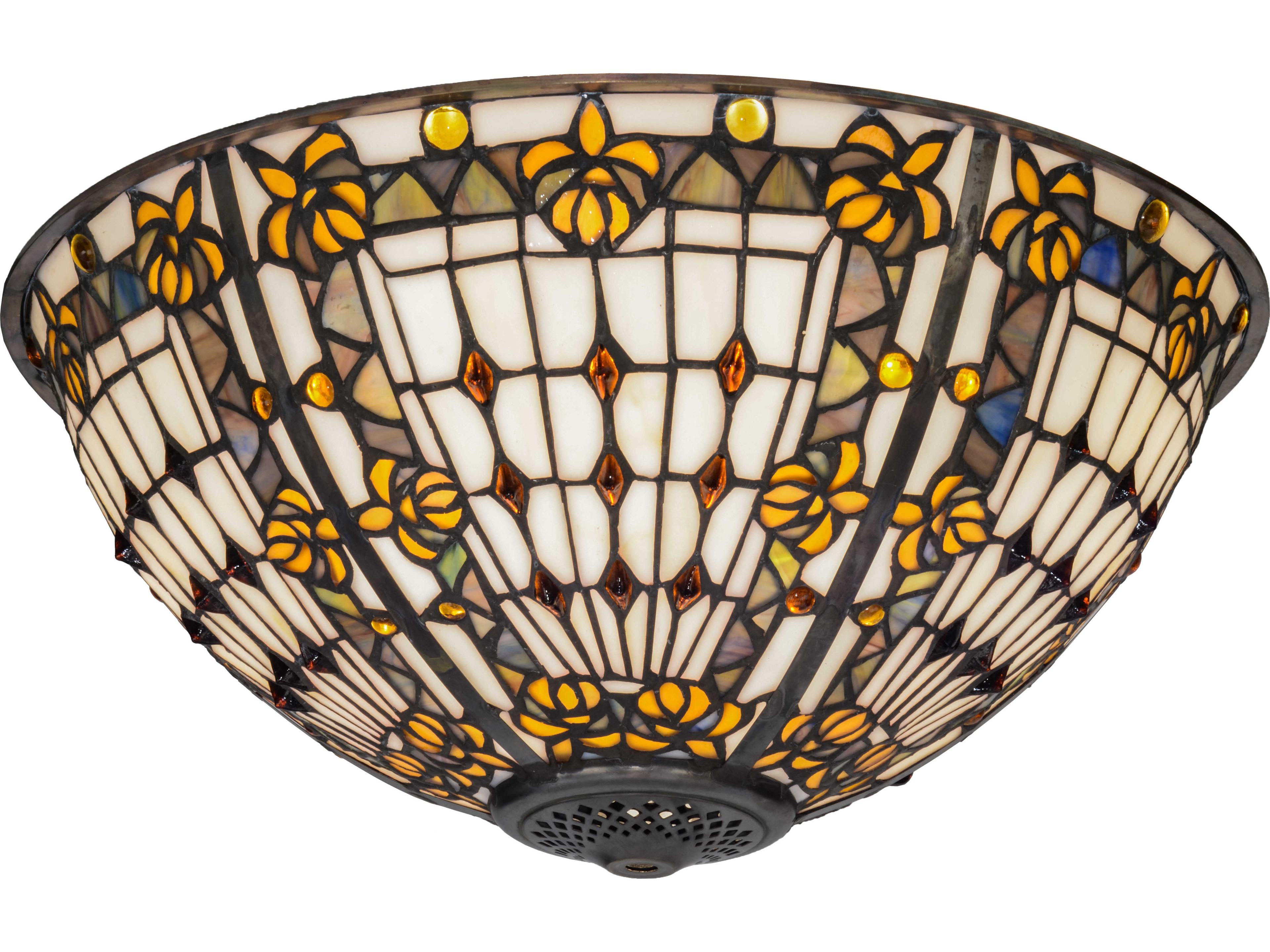 Meyda Fleur-de-lis Amber Glass Acrylic White Brown Tiffany Wall Sconce