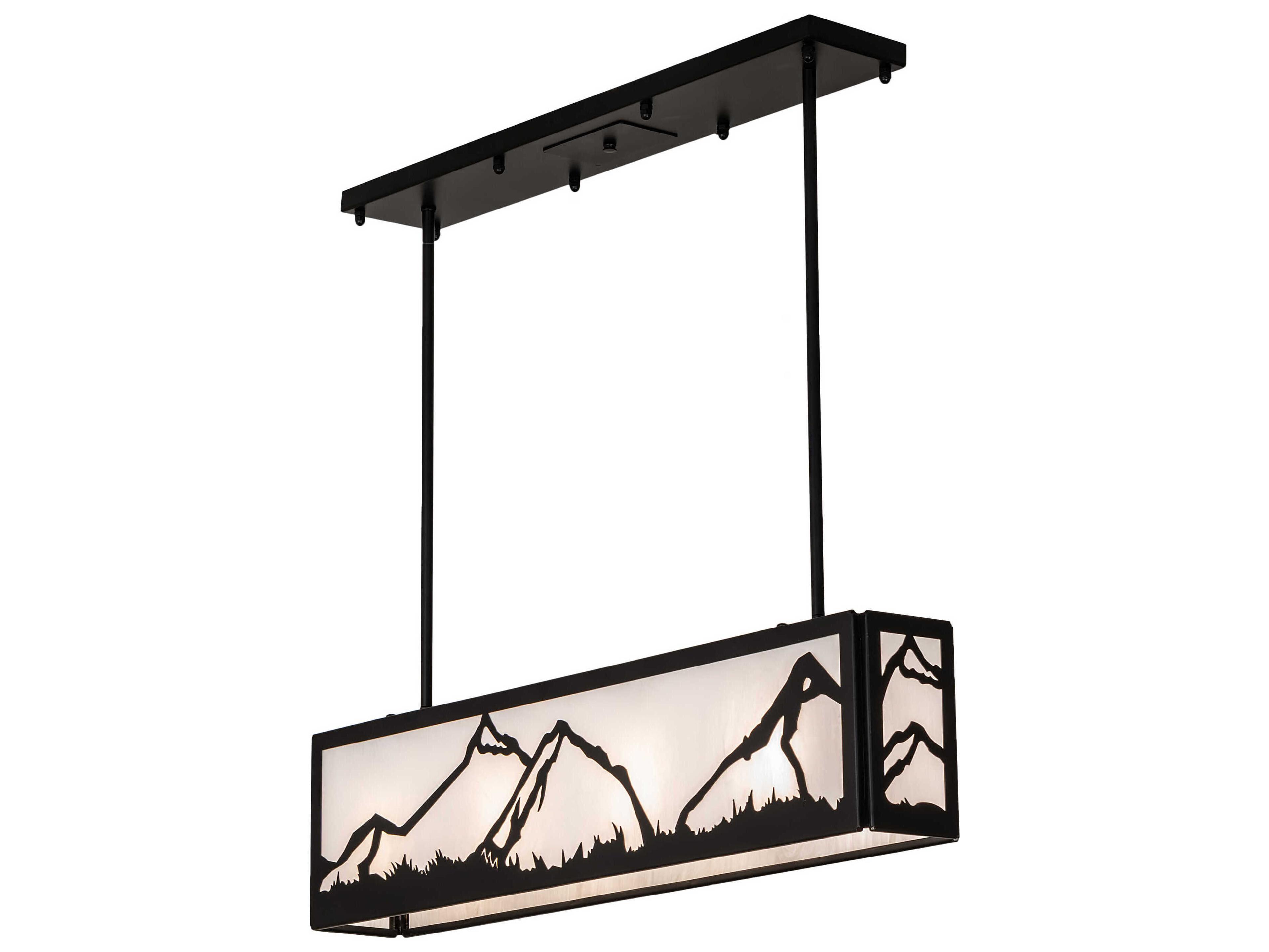 Meyda Mountain Range 4-Light Solar Black Island Pendant