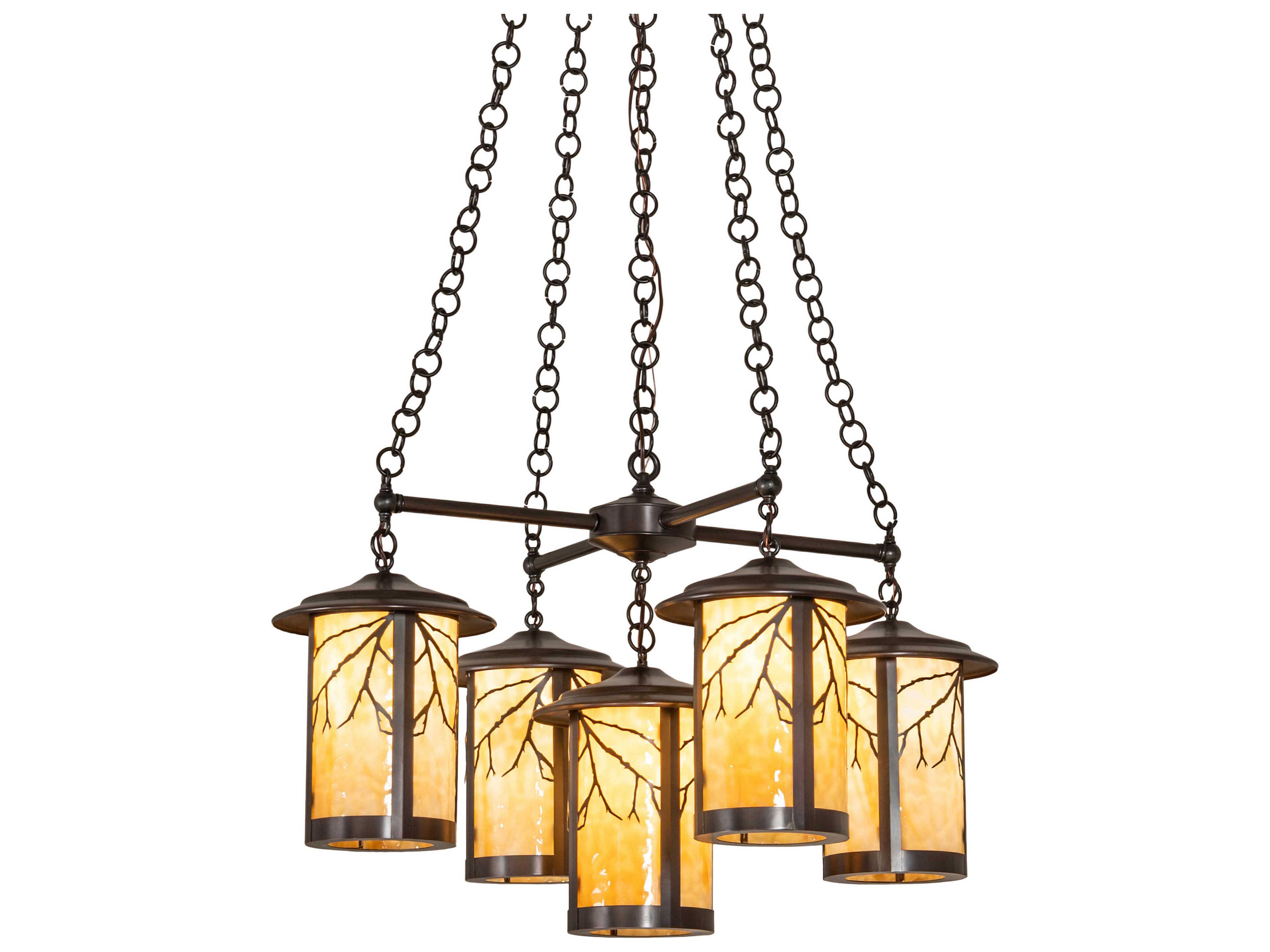 Meyda 5-Light Craftsman Brown Chandelier