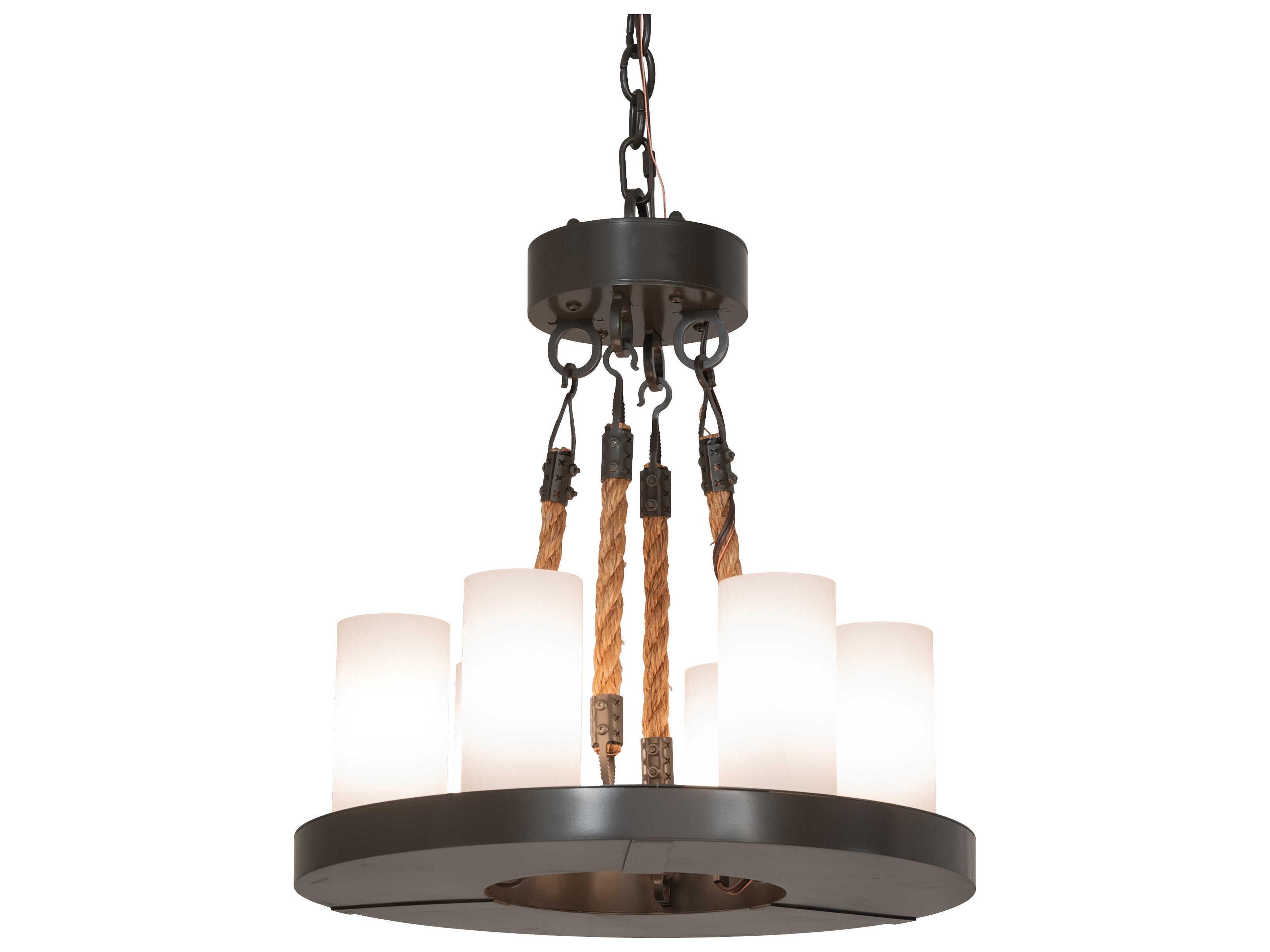 Meyda Loxley 6-Light Timeless Bronze Cylinder Chandelier
