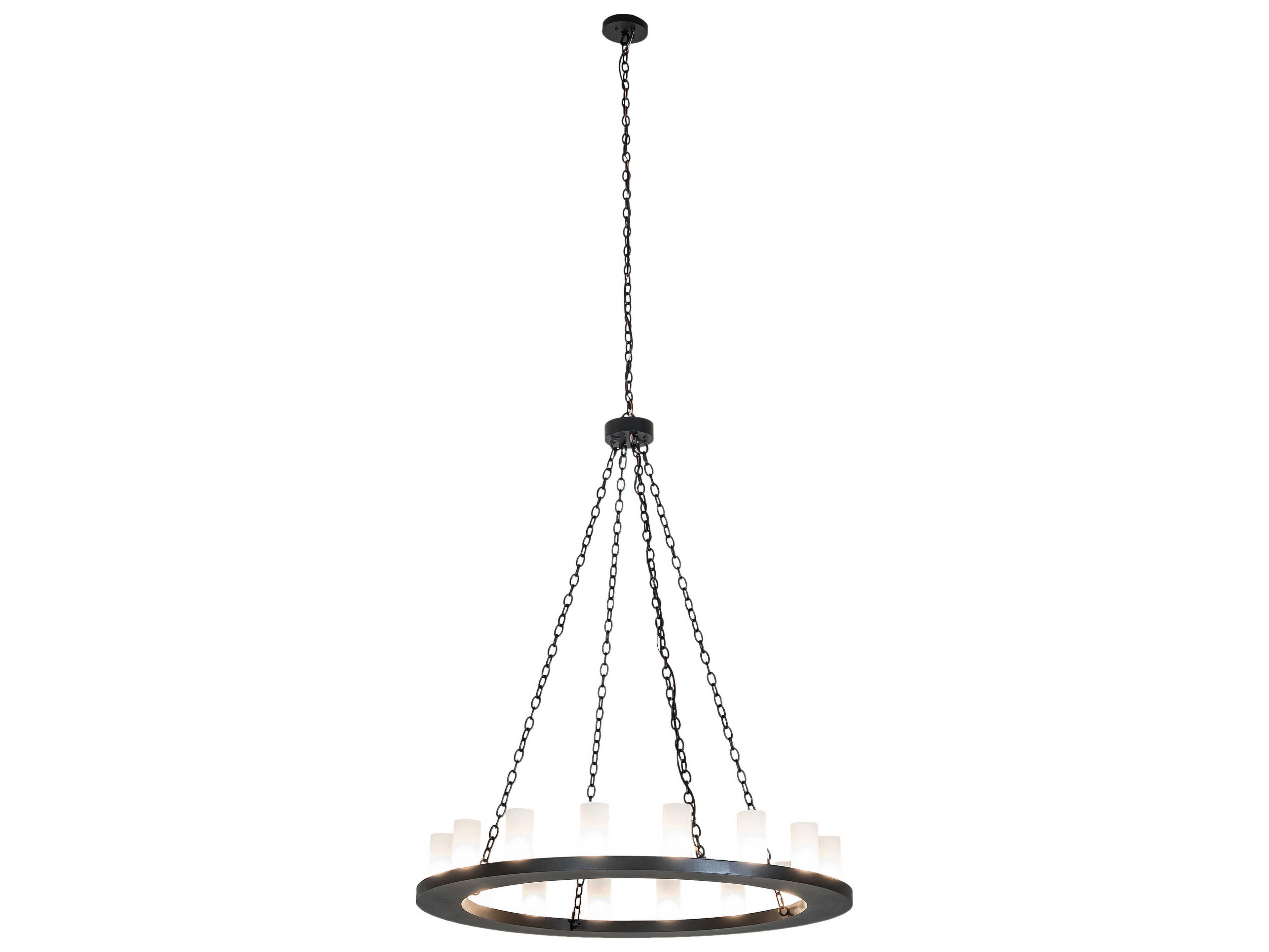Meyda Loxley 16-Light6-Light Textured Black Glass Cylinder Chandelier