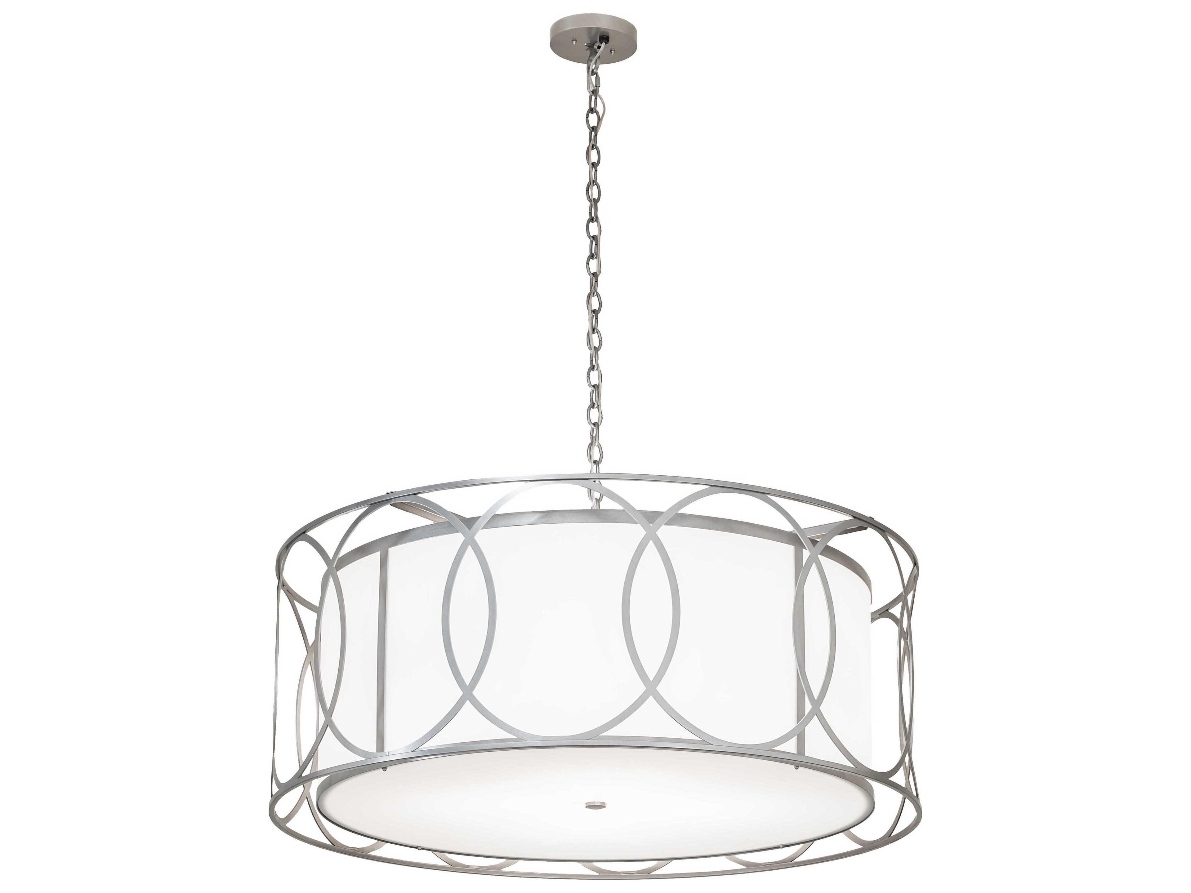 Meyda Cilindro 4-Light Nickel Drum Pendant