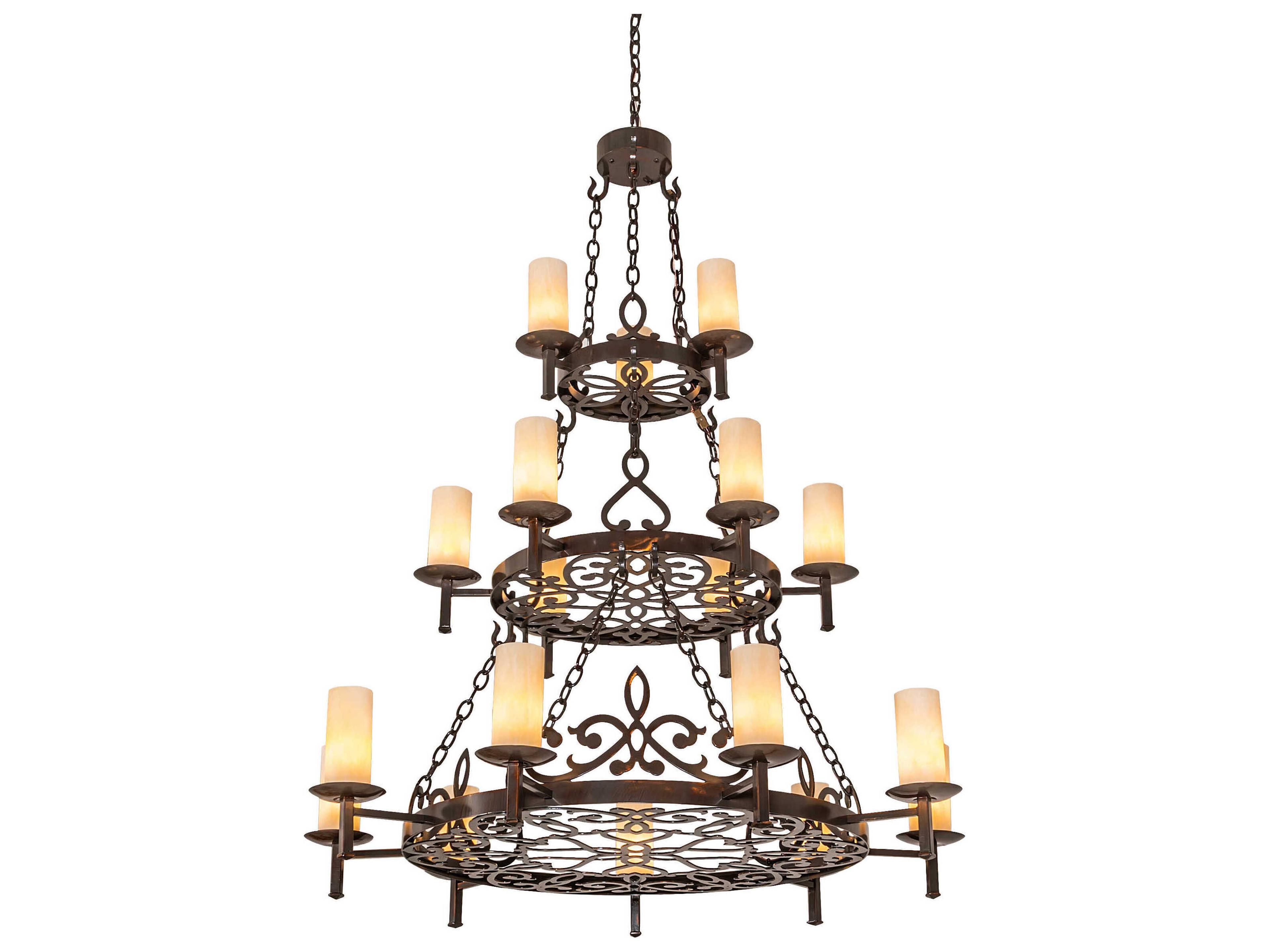 Meyda Newcastle 18-Light8-Light Copper Cylinder Chandelier
