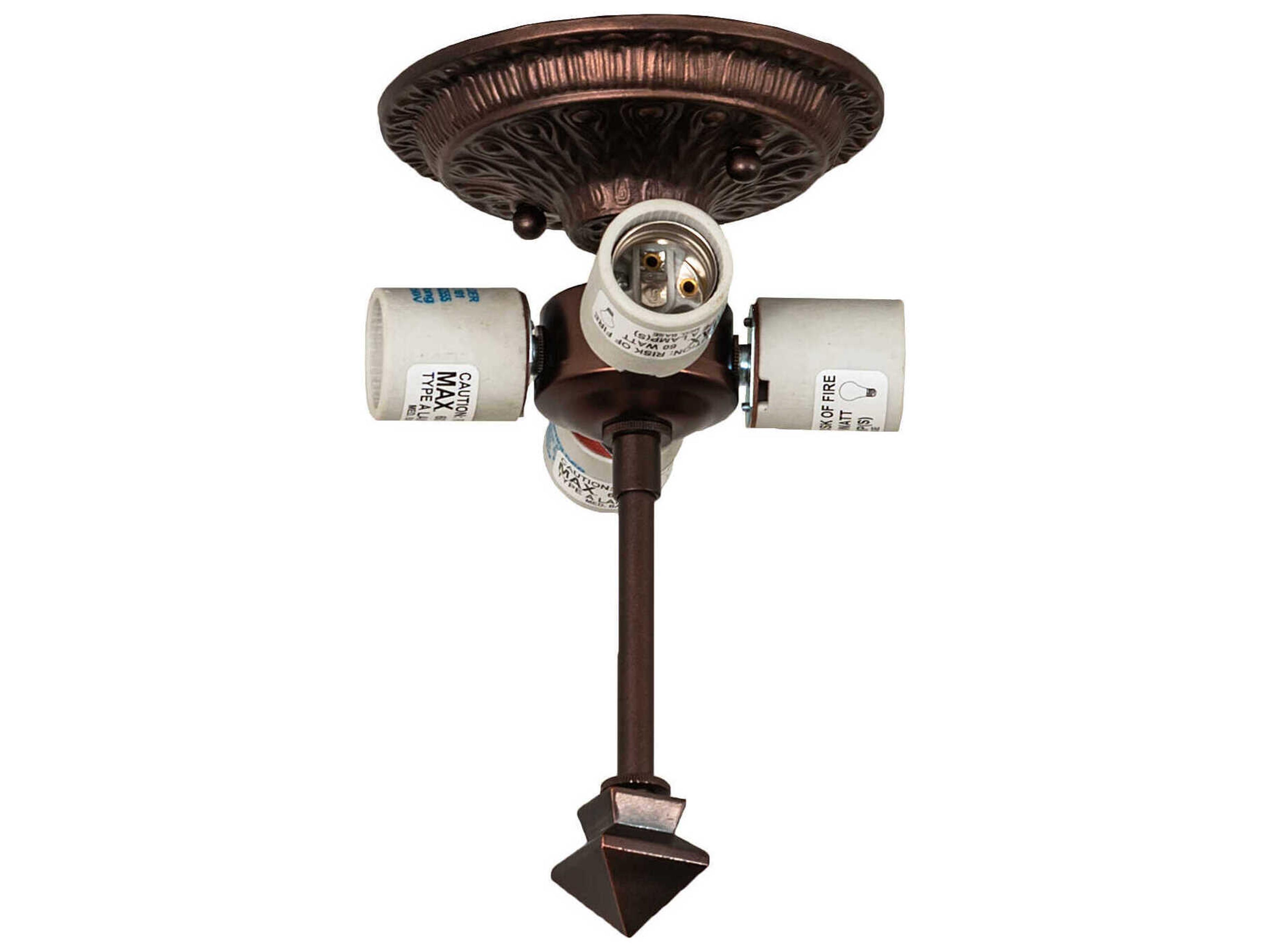 Meyda 4-Light Mahogany Bronze Flush Mount