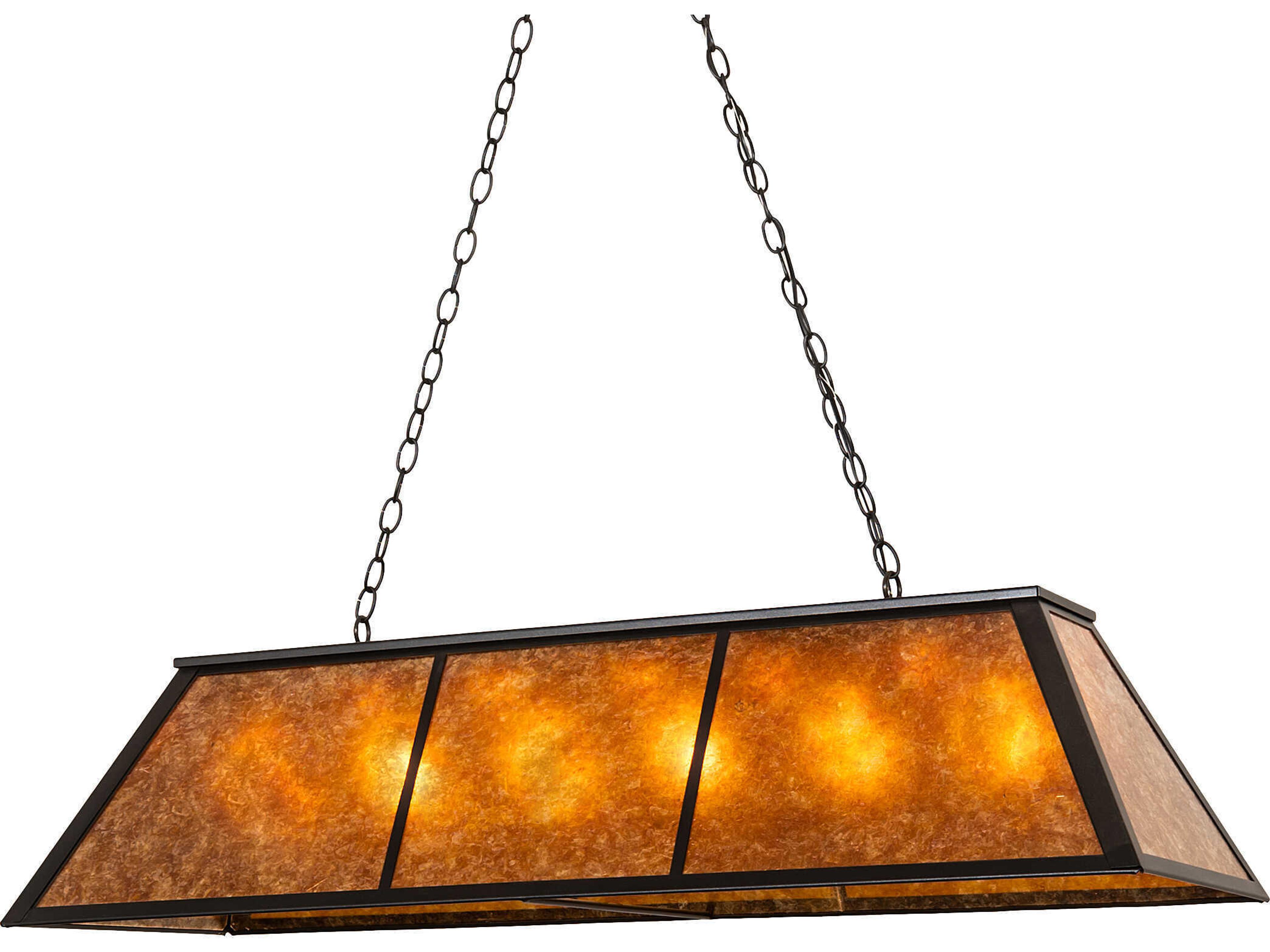 Meyda Tri-panel 6-Light Textured Black Glass Island Pendant