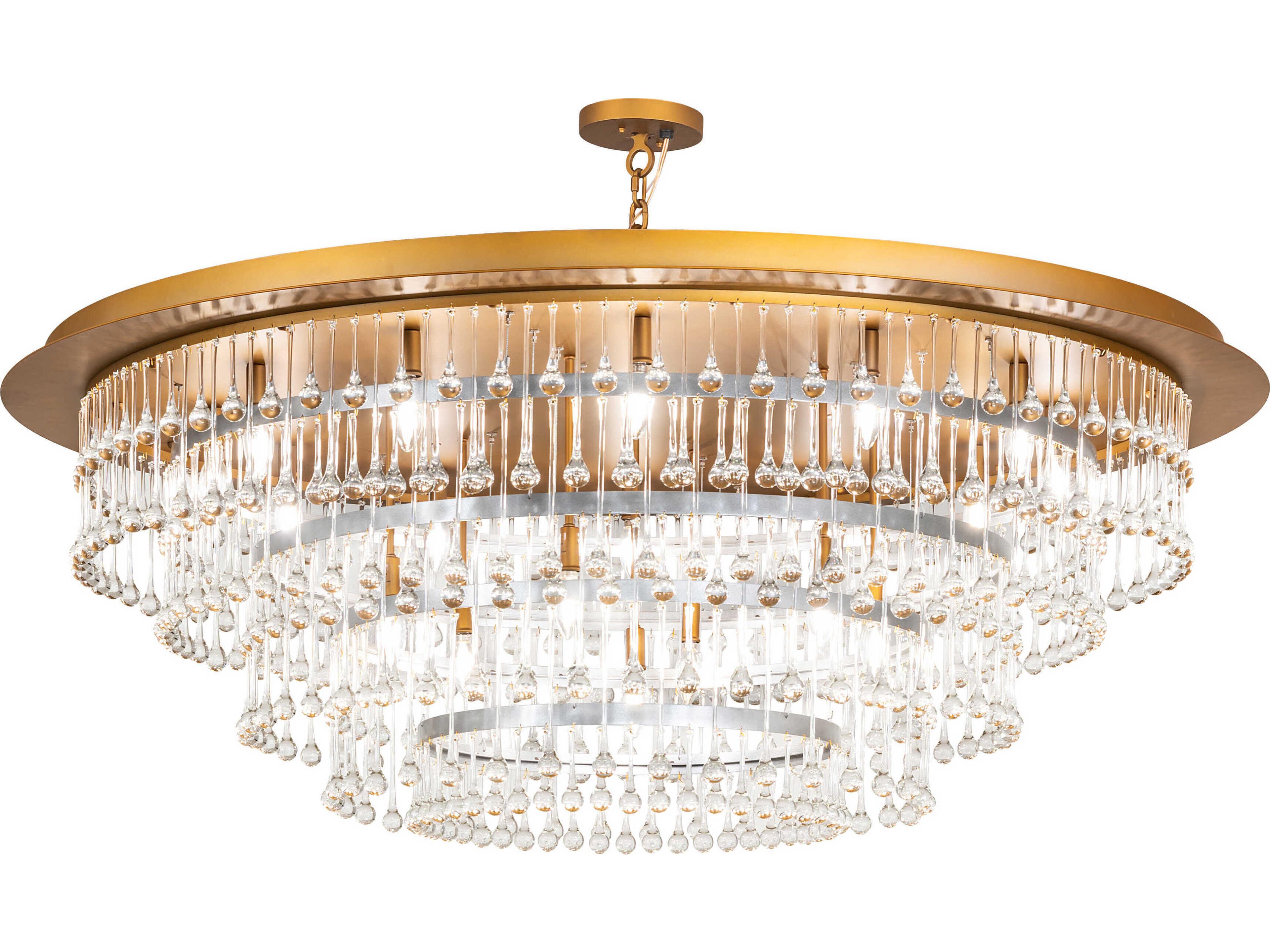 Meyda 19-Light9-Light Gold Matte Nickel Sparkle Silver Crystal Chandelier
