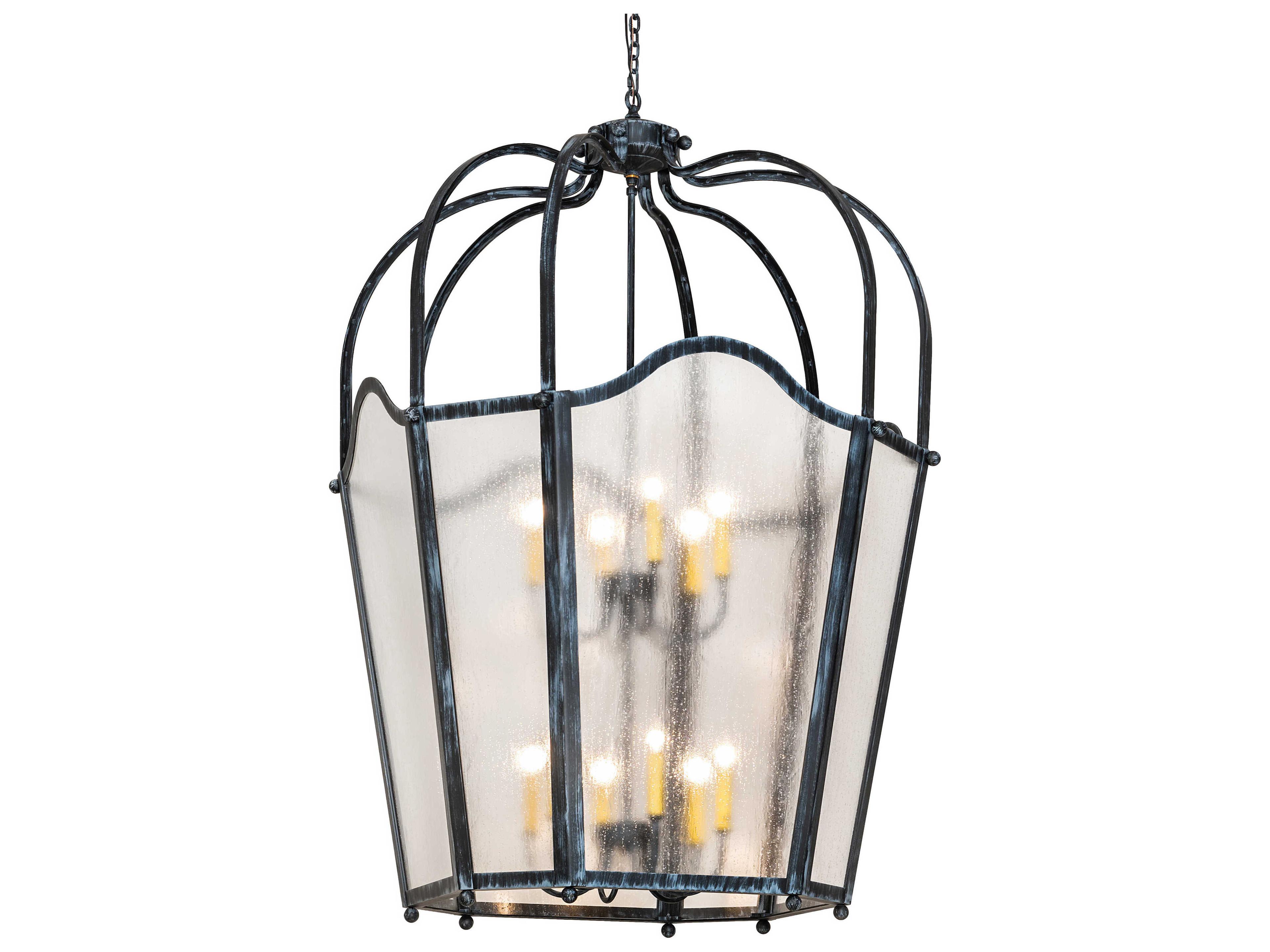 Meyda Citadel 12-Light Antique Iron Gate Black Tiered Pendant