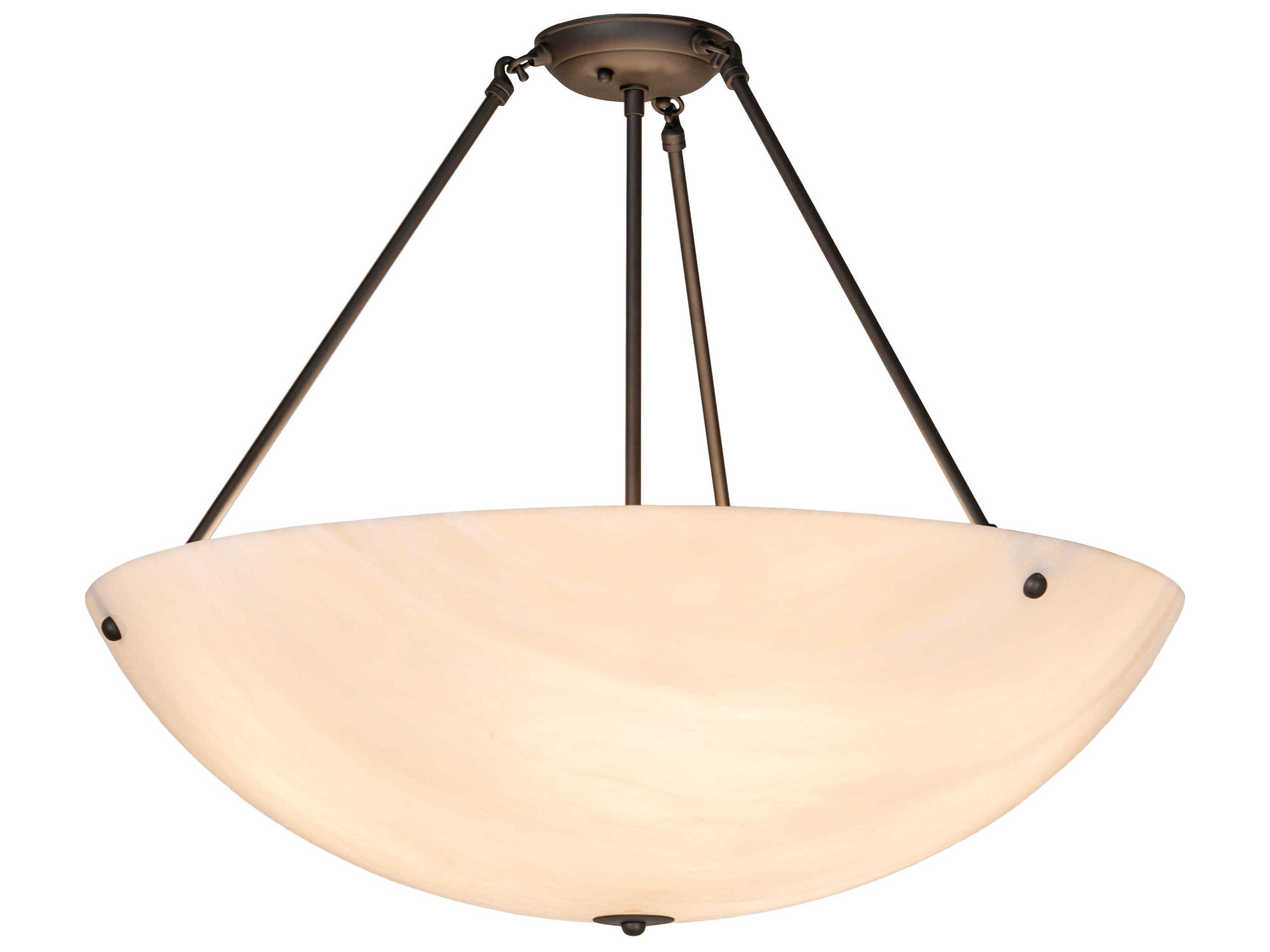 Meyda Cypola 5-Light Oil Rubbed Bronze Glass Bowl Semi Flush Mount