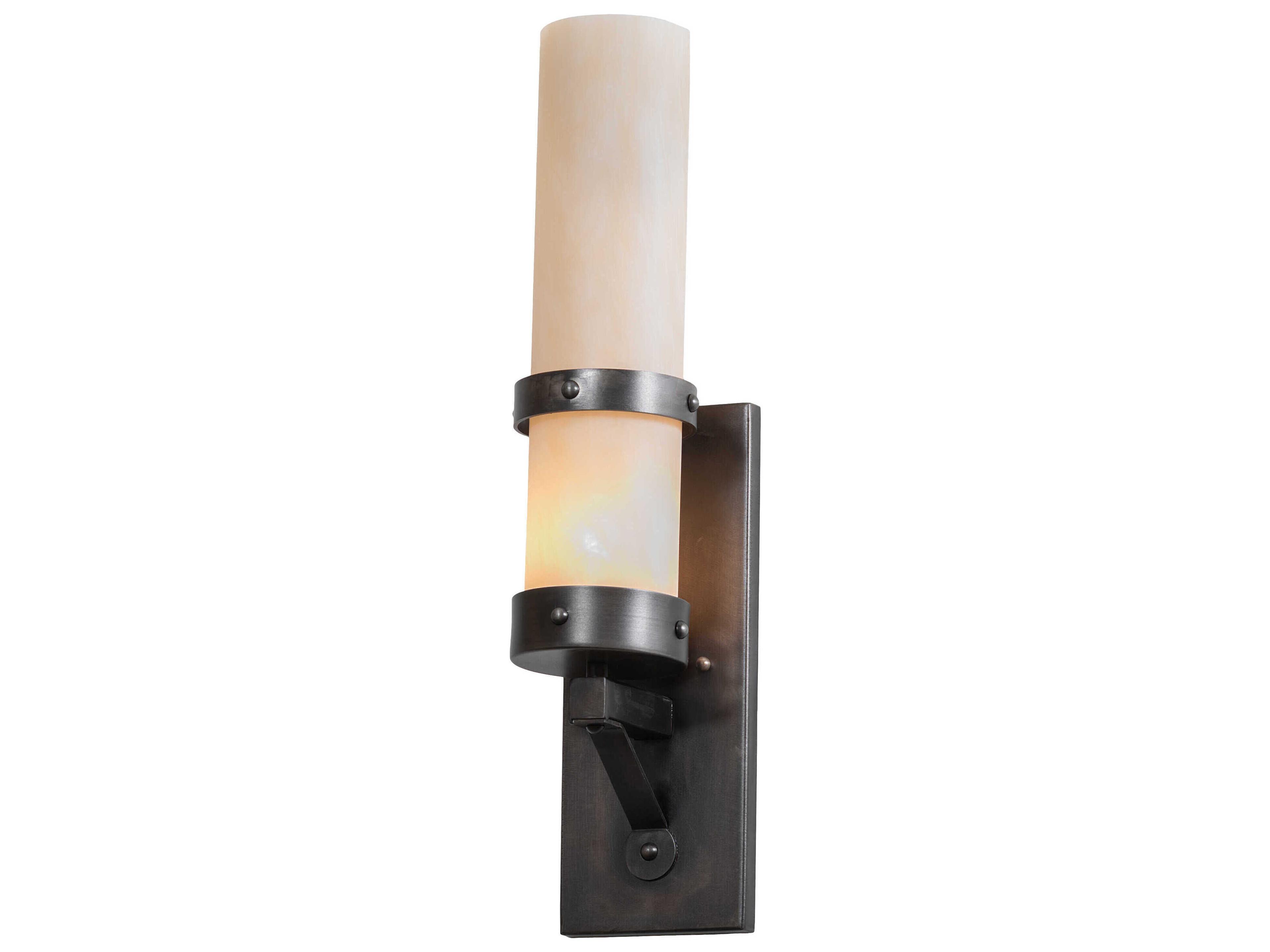 Meyda Parker 1-Light Satin Clear Steel Wall Sconce