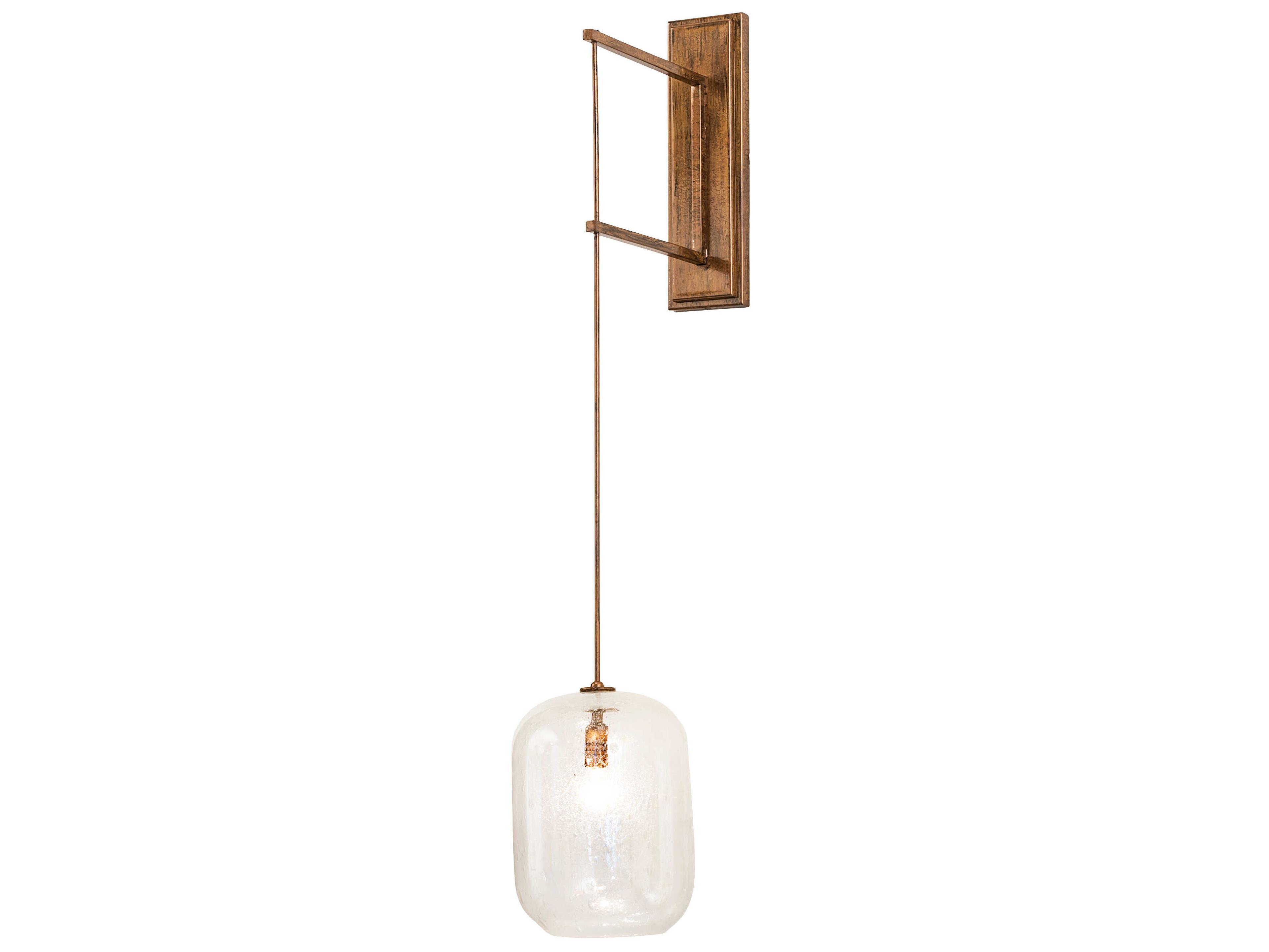 Meyda Pastilla 1-Light Brushed Gold Glass Wall Sconce