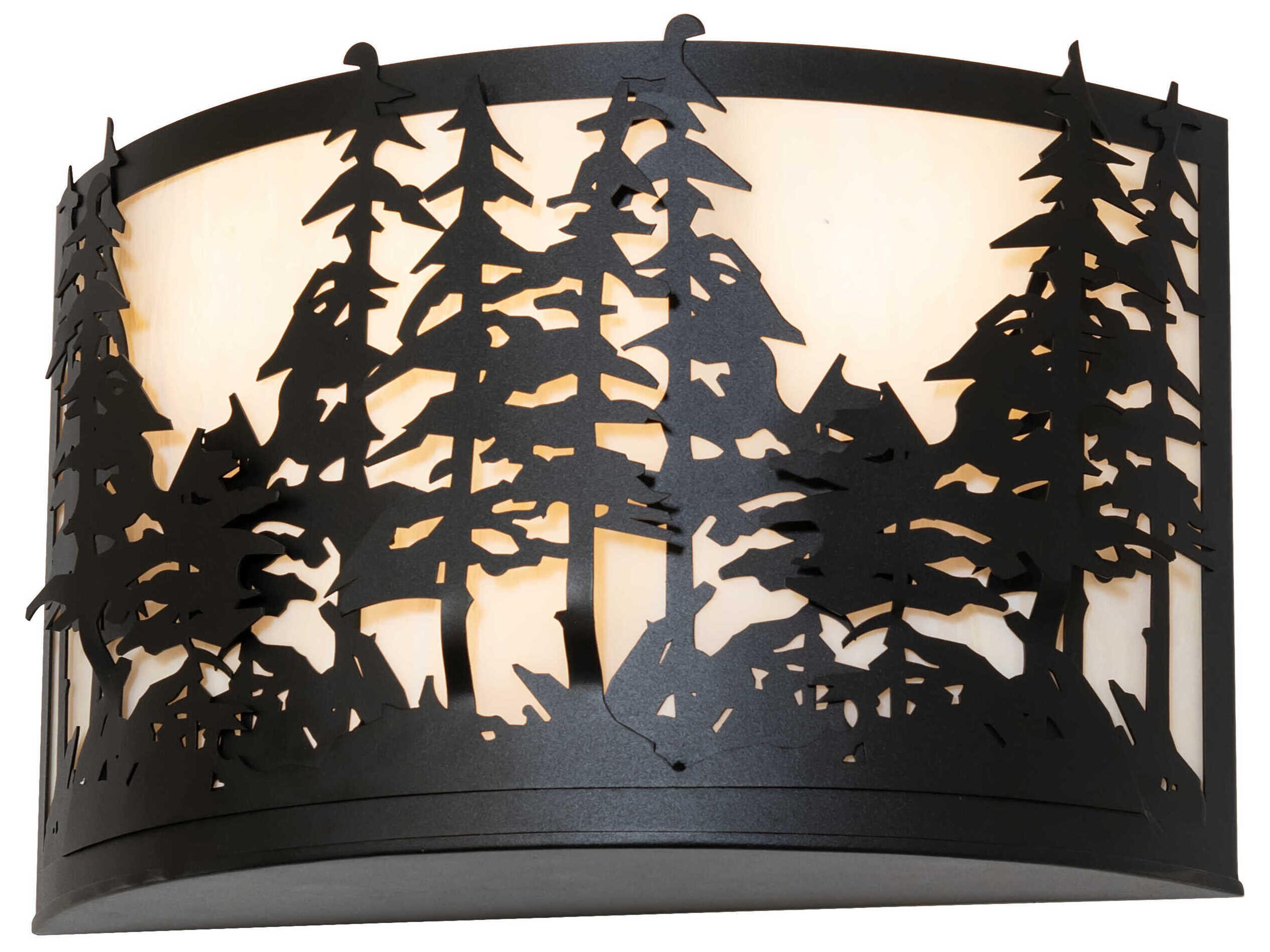 Meyda Pines 4-Light Textured Black Wall Sconce