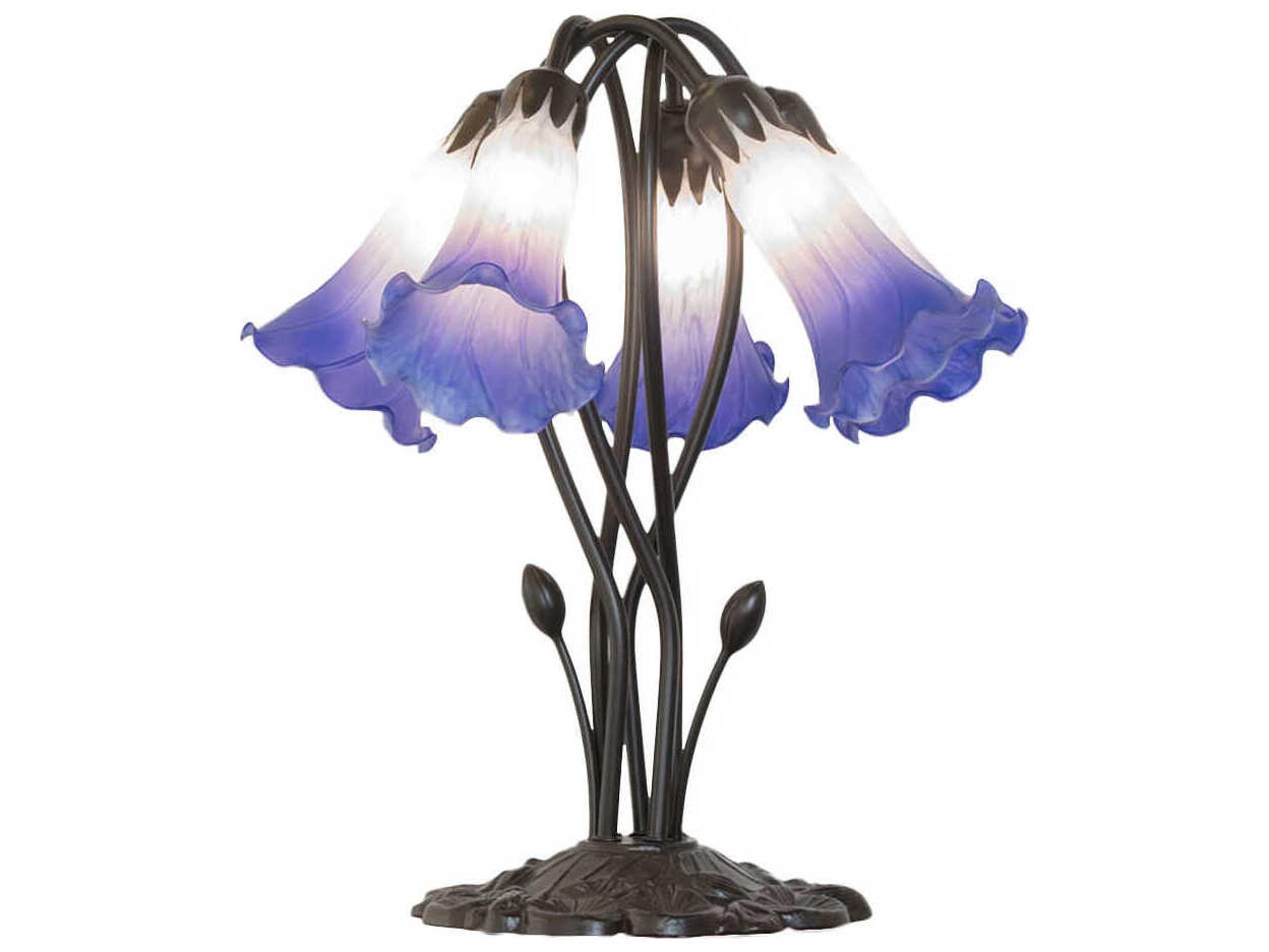 Meyda Pond Lily Mahogany Bronze Table Lamp
