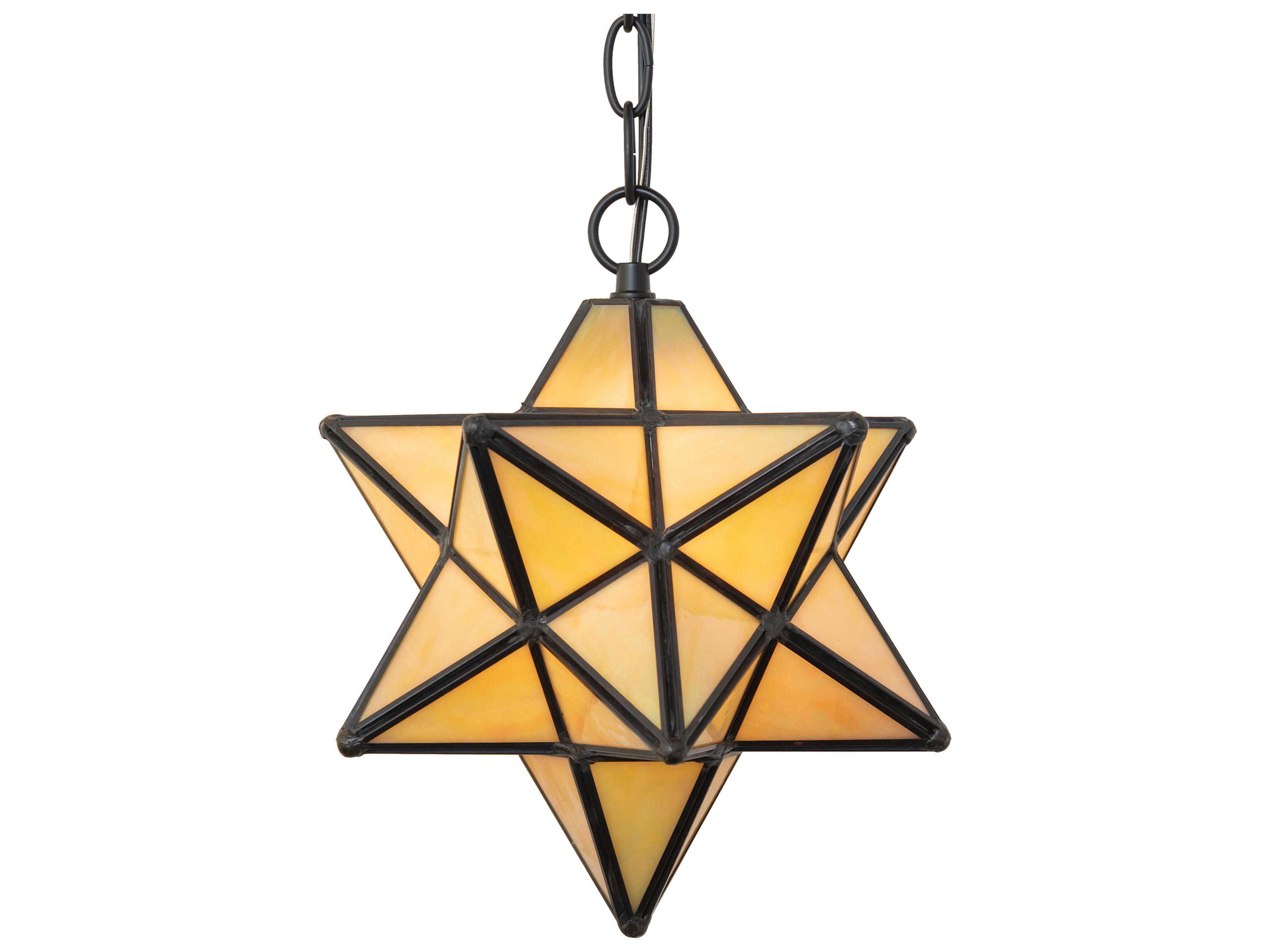 Meyda Moravian Star 1-Light Solar Black Glass Mini Pendant
