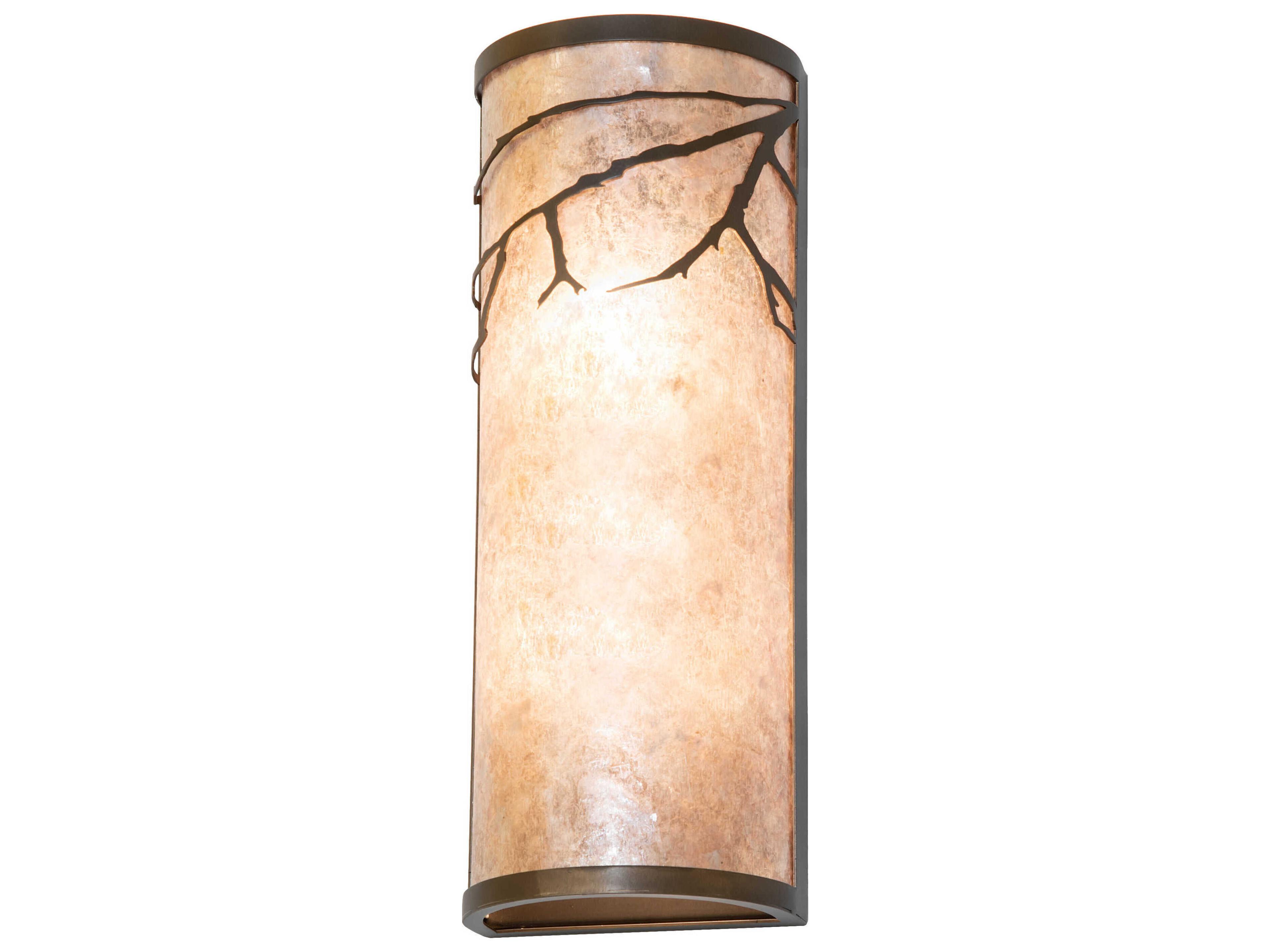 Meyda Branches 2-Light Antique Copper Glass Wall Sconce