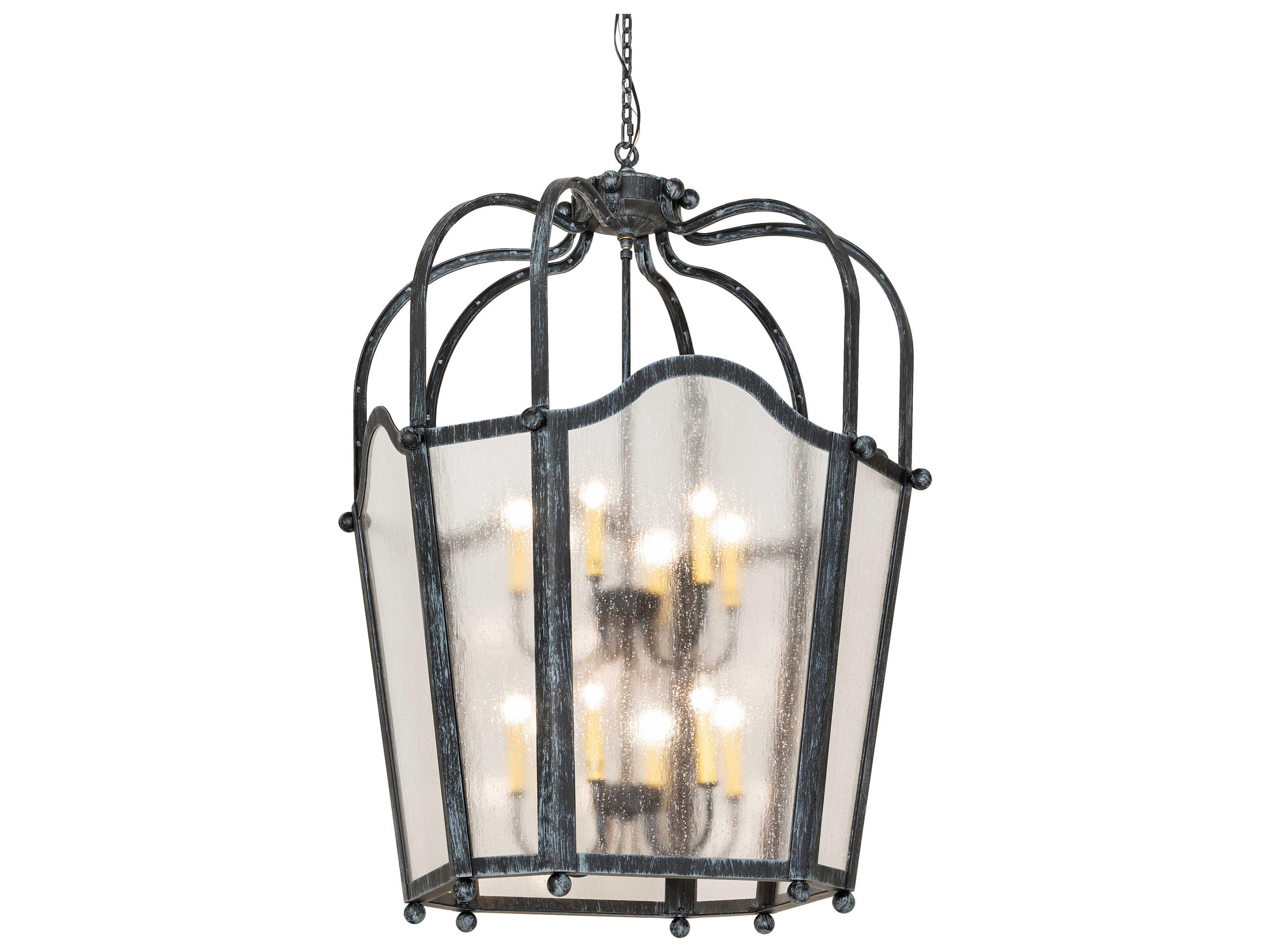 Meyda Citadel 12-Light Antique Iron Gate Black Tiered Pendant
