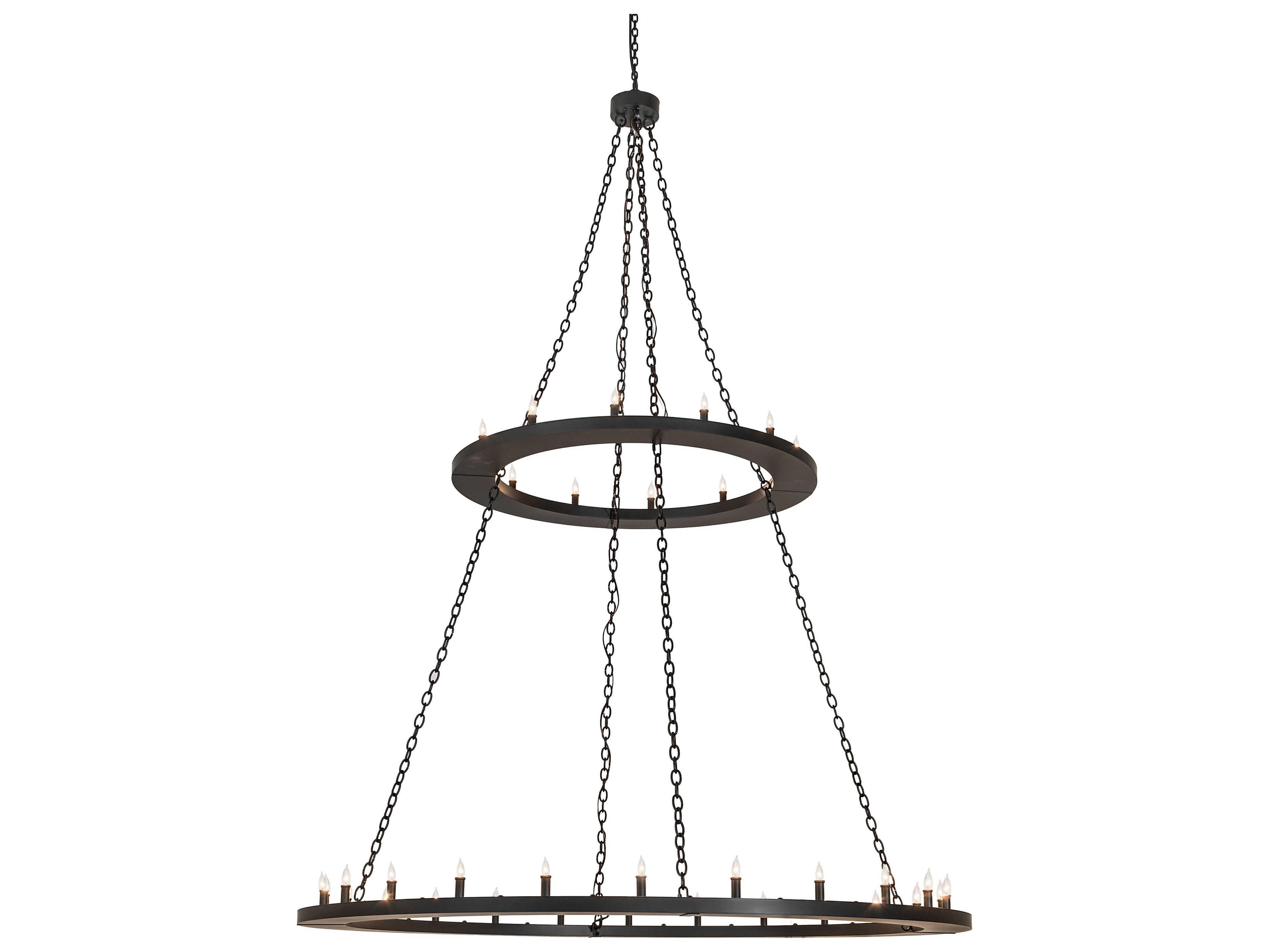 Meyda Loxley 36-Light Solar Black Candelabra Tiered Chandelier