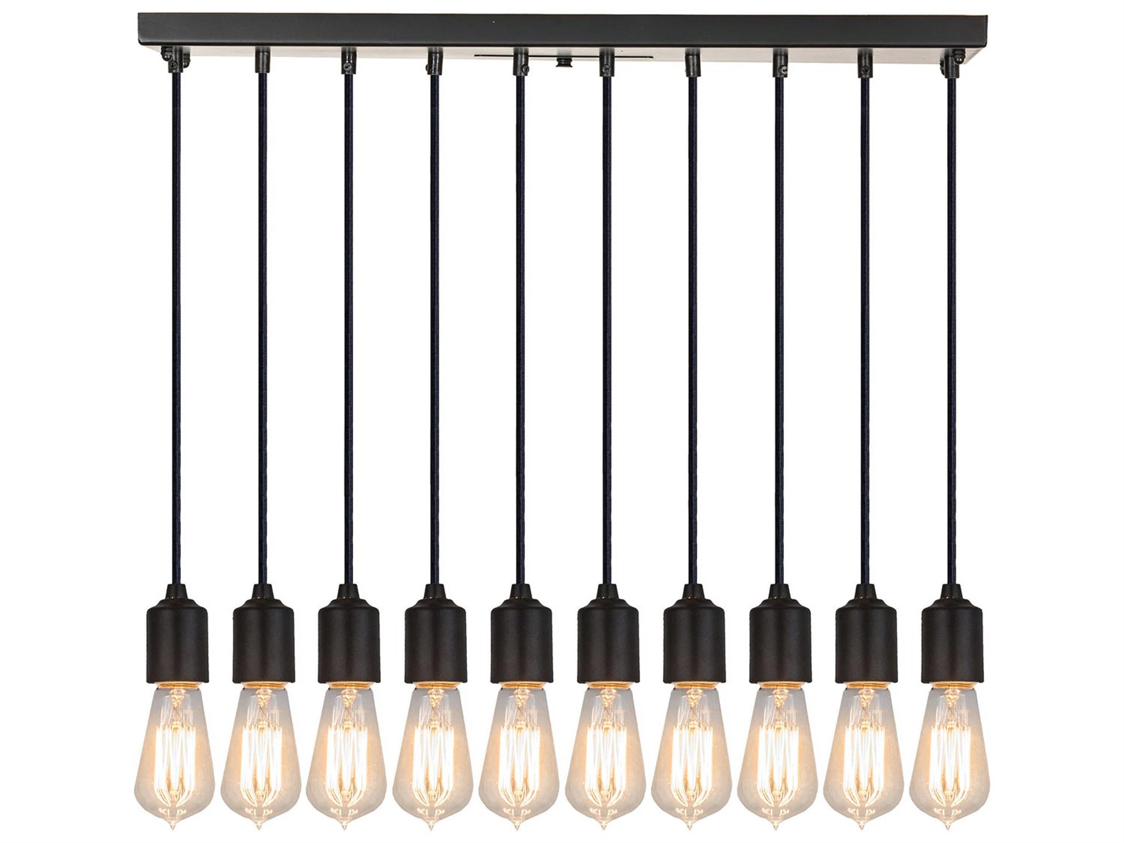 Meyda Alva 10-Light Blackwash Linear Island Pendant