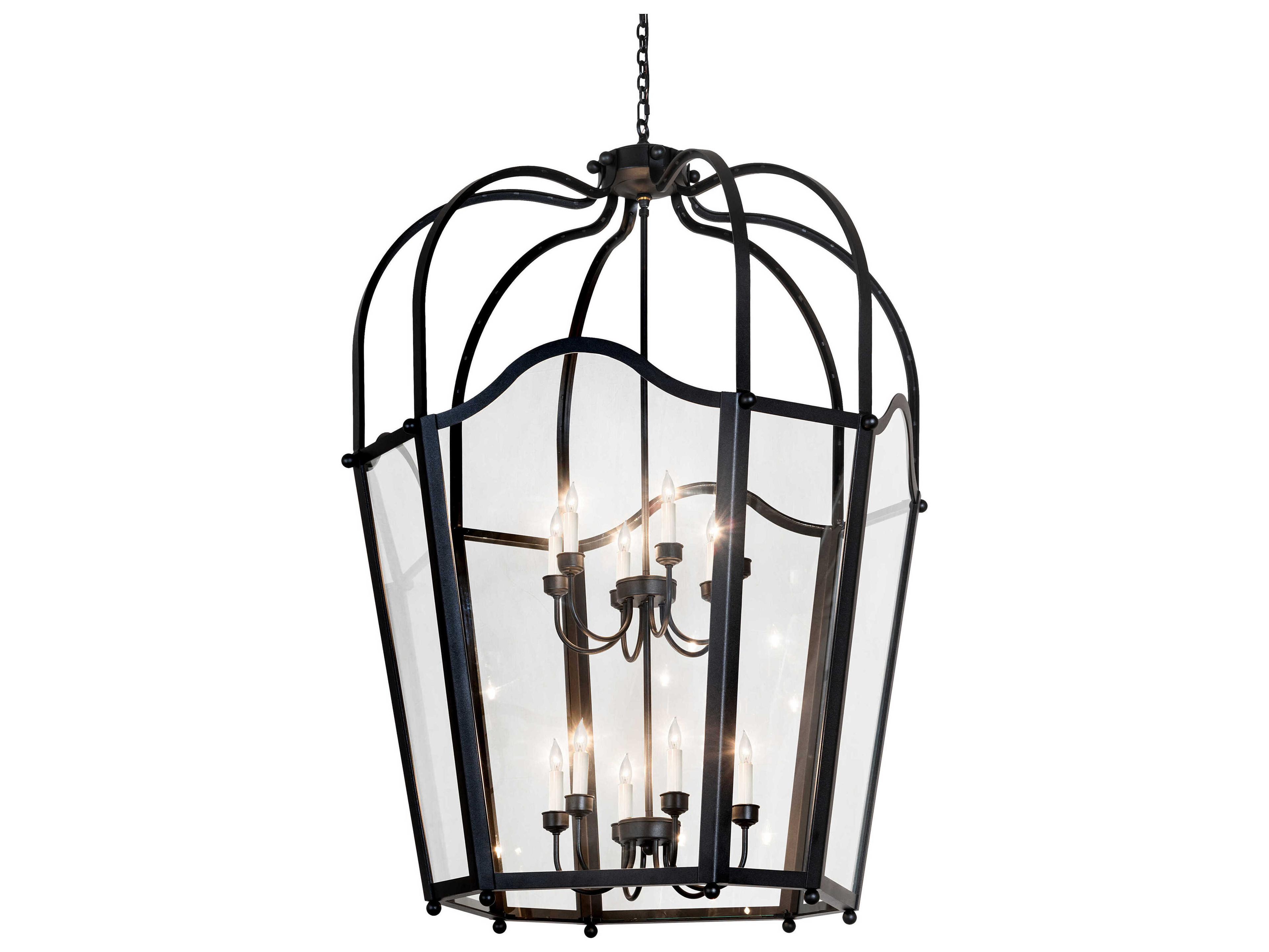 Meyda Citadel 12-Light Textured Black Tiered Pendant