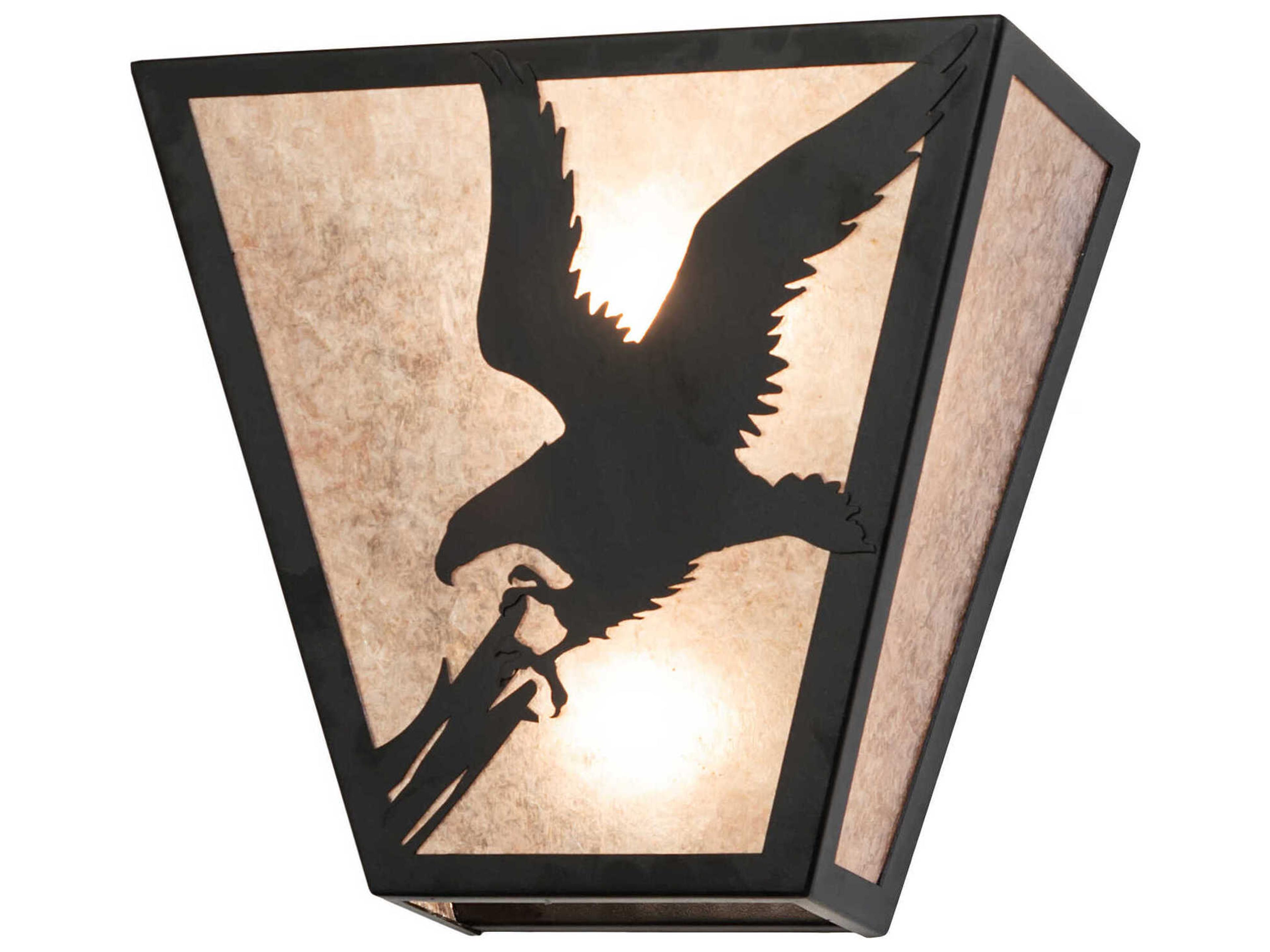 Meyda Strike Of The Eagle 2-Light Textured Black Wall Sconce
