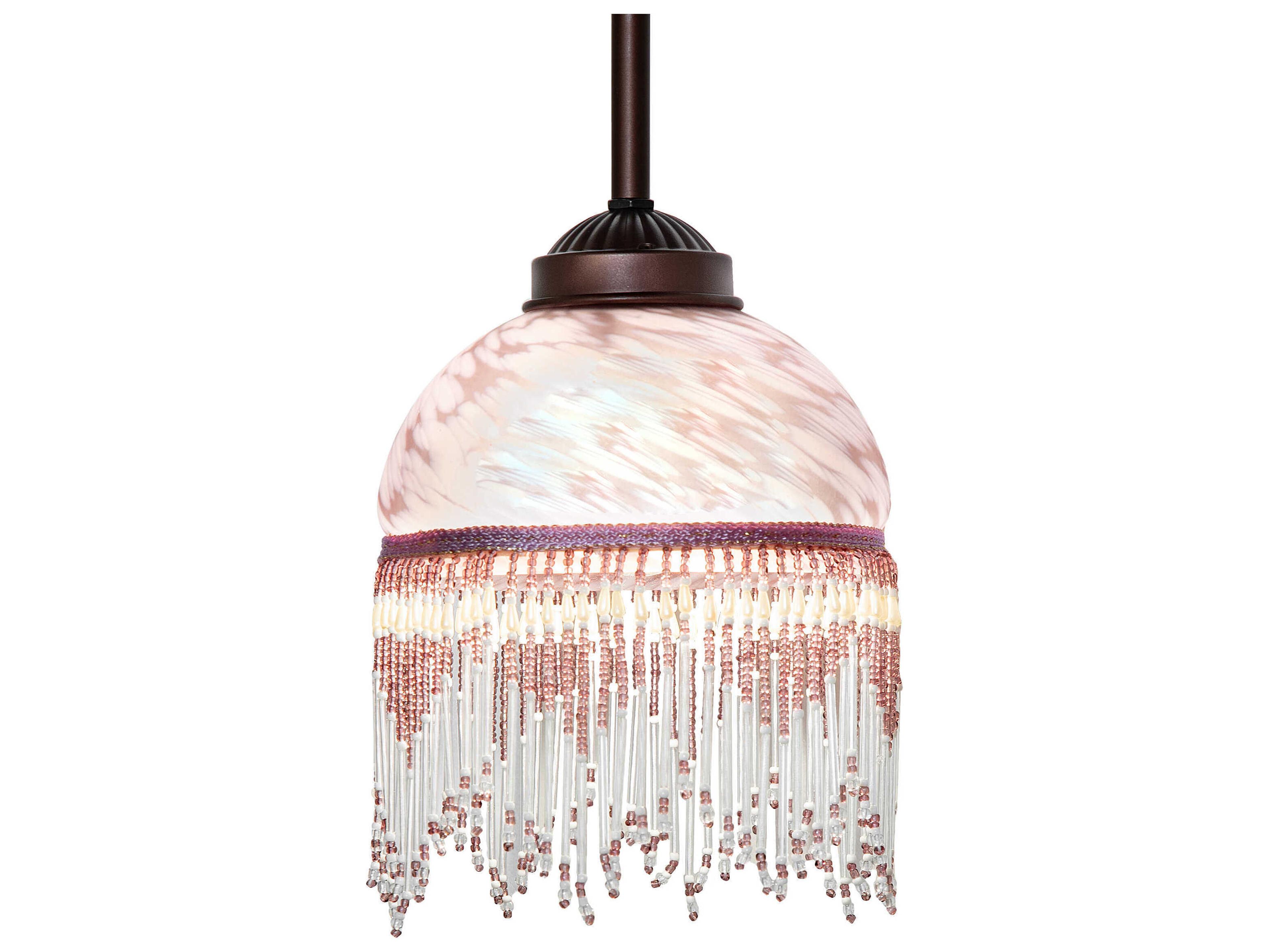 Meyda Roussillon 1-Light Mahogany Bronze Glass Dome Mini Pendant