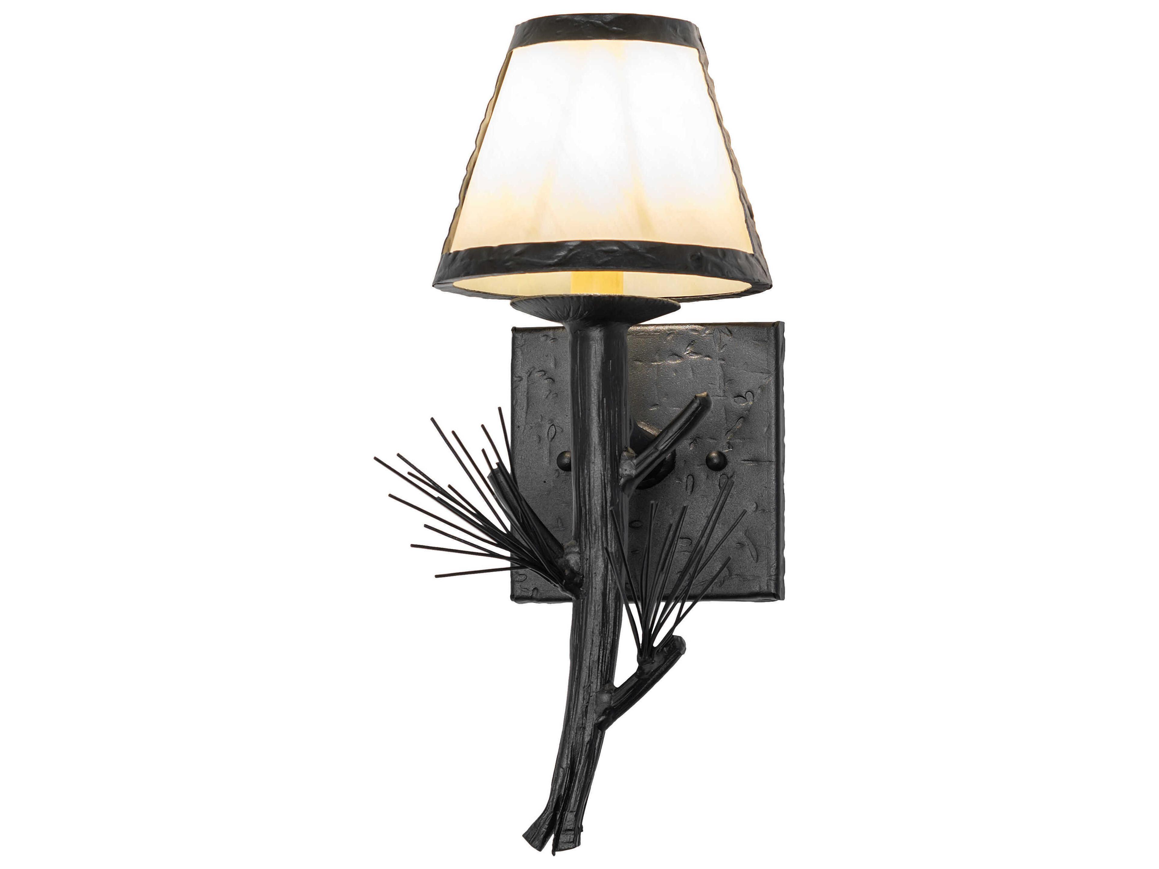 Meyda Lone Pine 1-Light Textured Black Wall Sconce