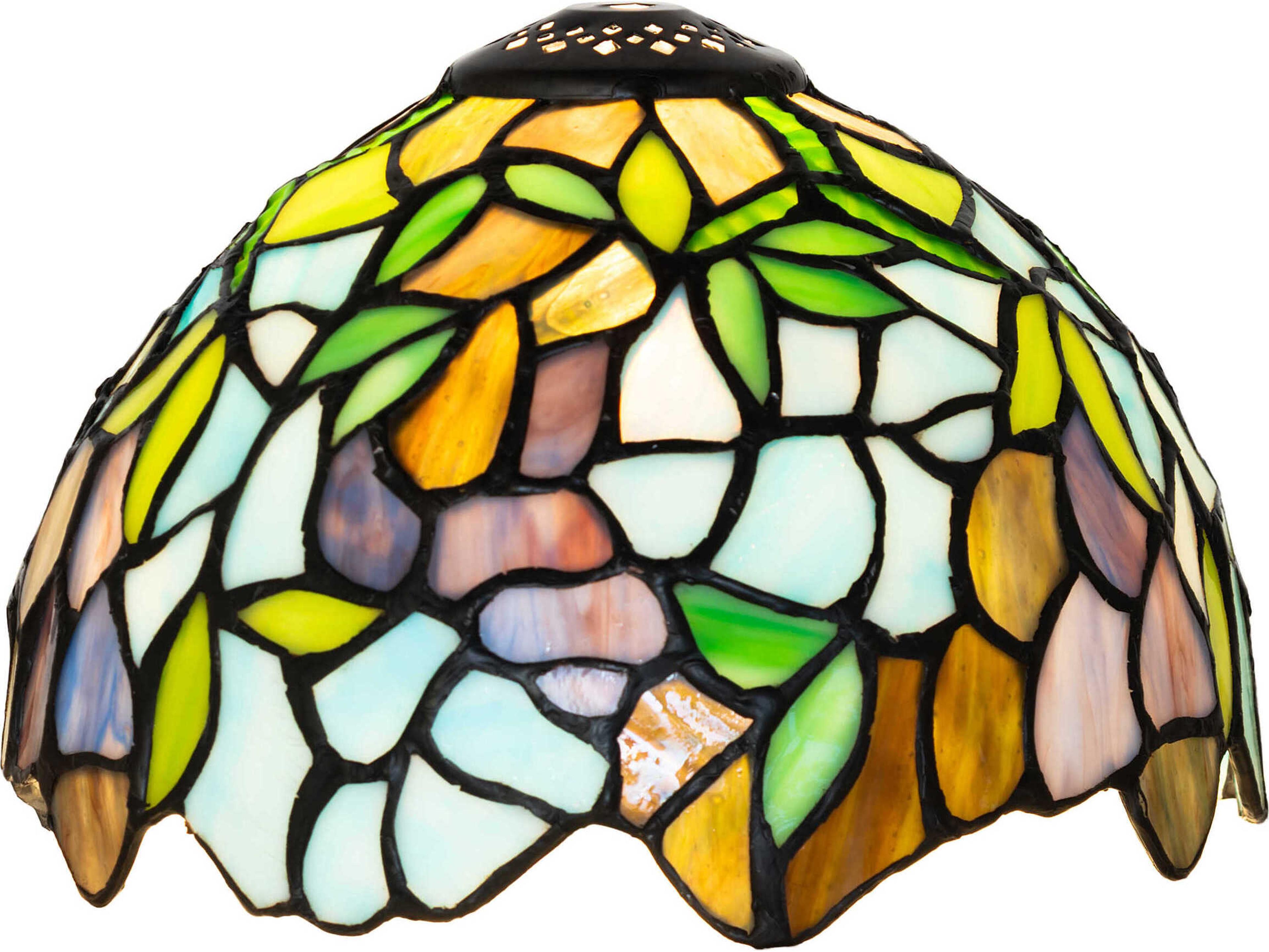 Meyda Tiffany Wisteria Petal Pink / Amethyst Blue / Dark Mauve / Jade Green Shade