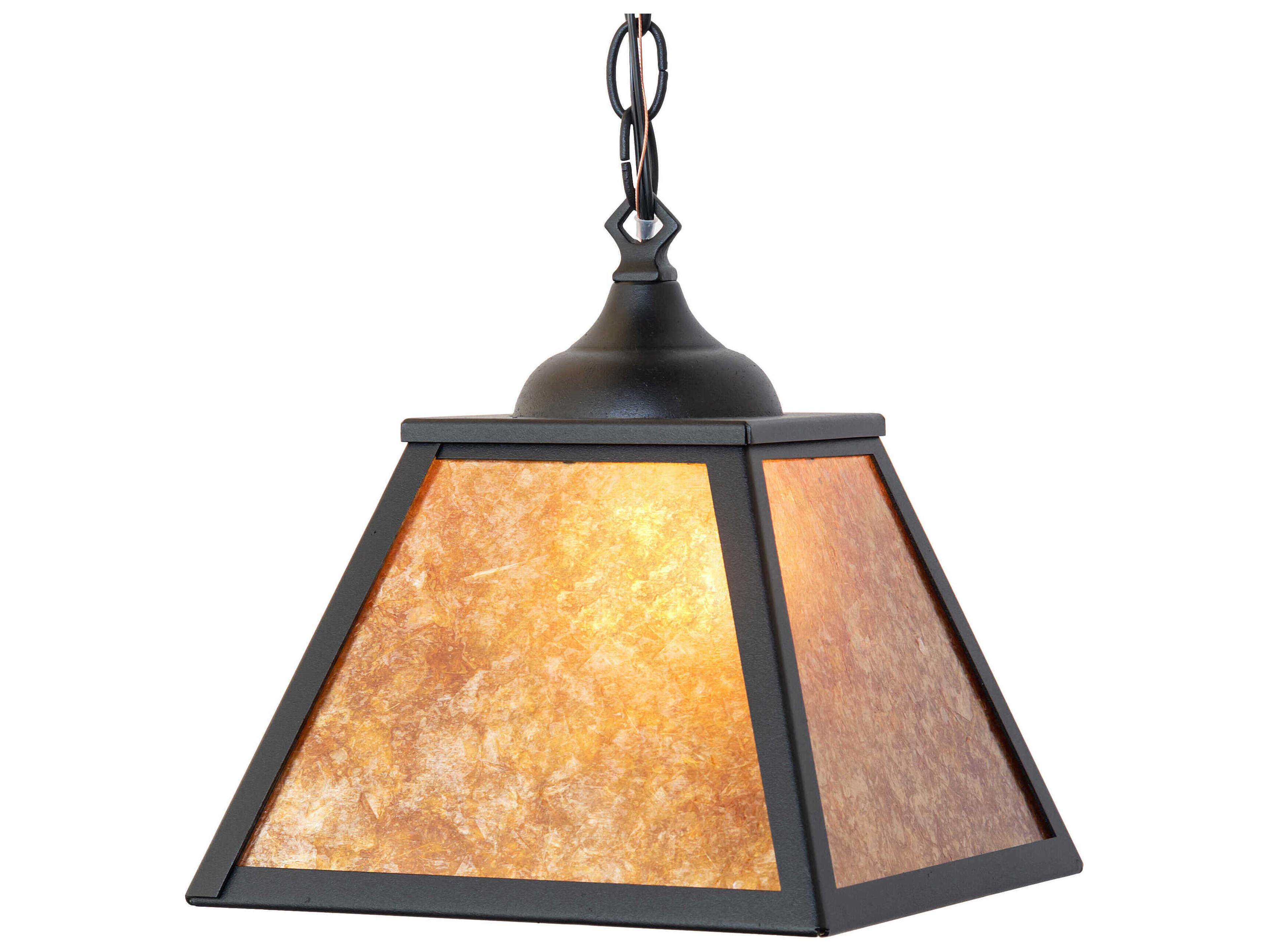 Meyda Mission Prime 1-Light Textured Black Mini Pendant