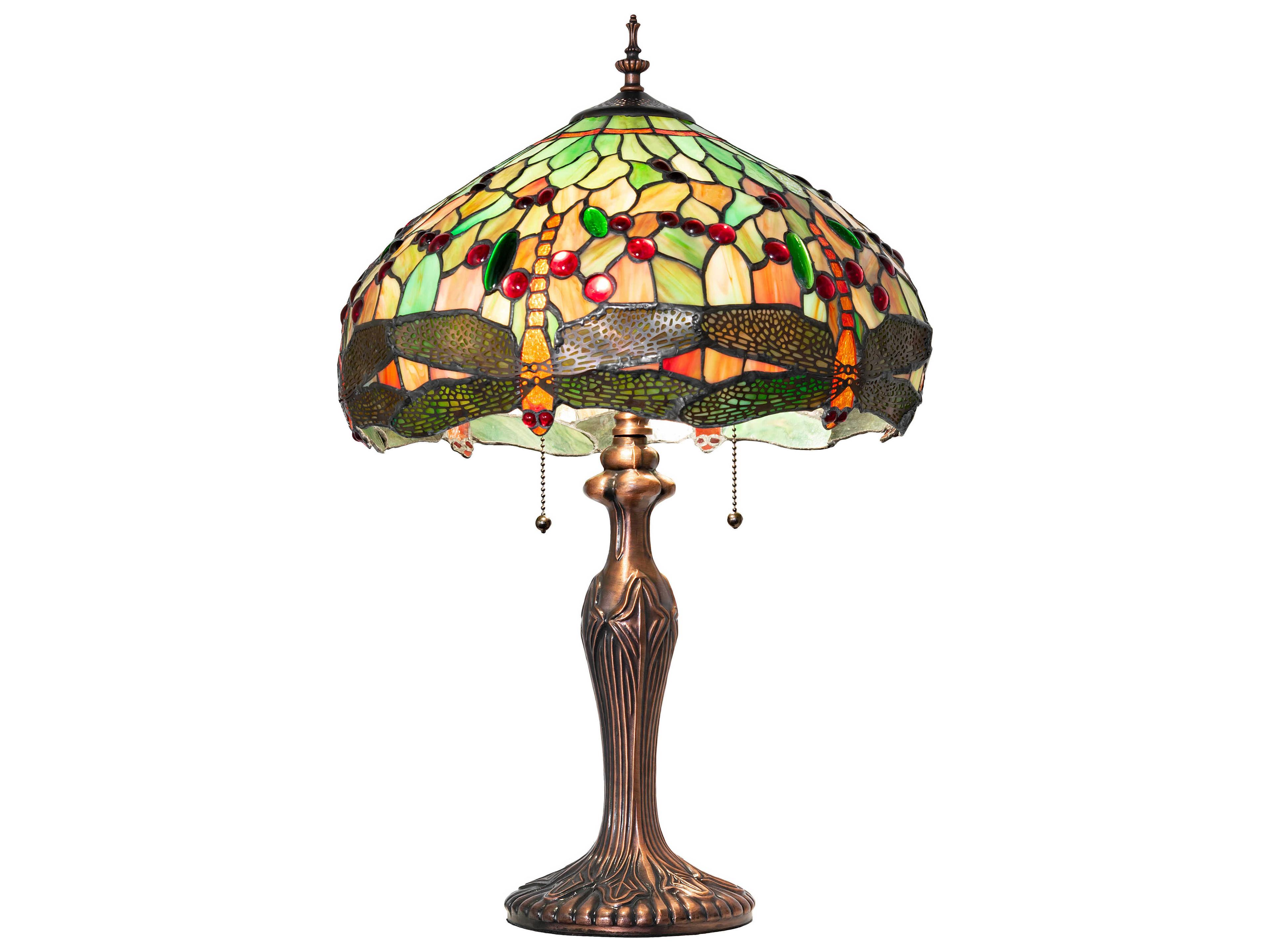 Meyda Tiffany Hanginghead Dragonfly Mahogany Bronze Table Lamp