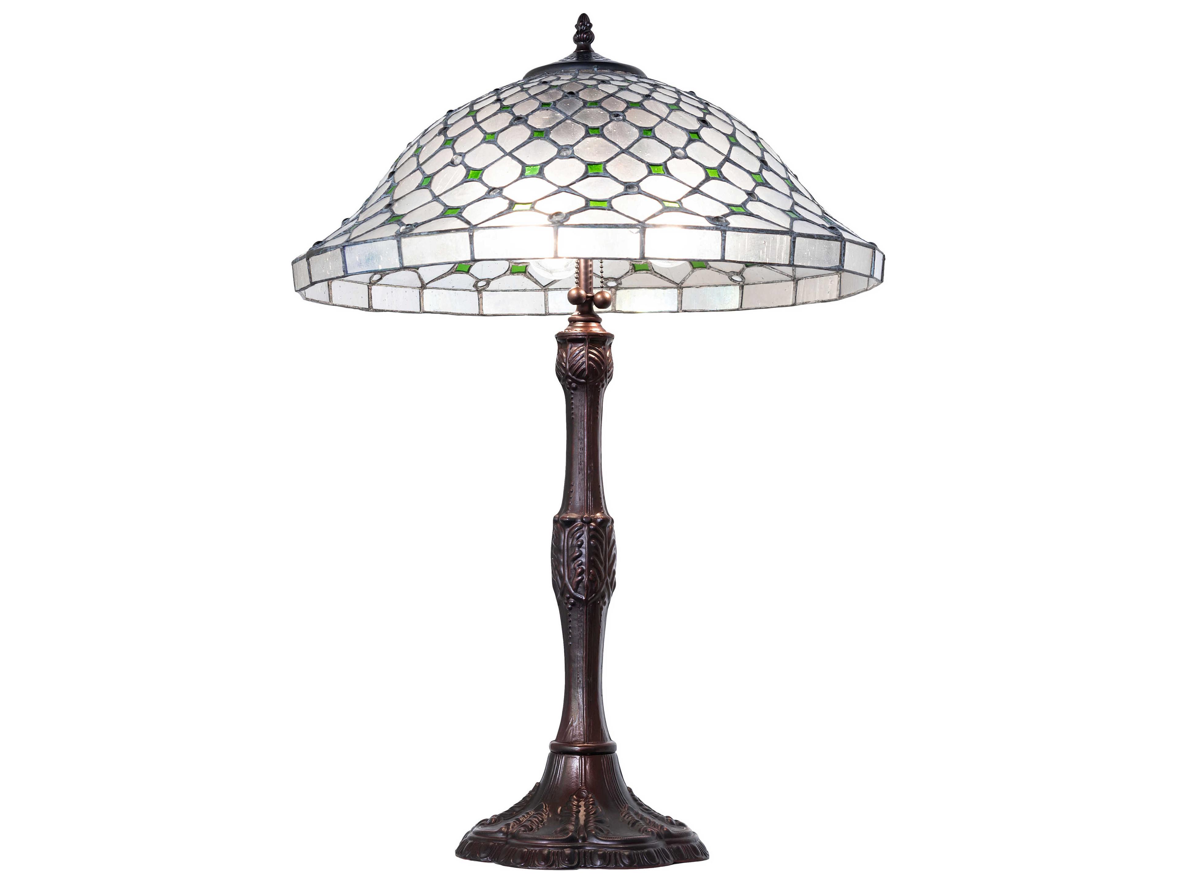 Meyda Diamond and Jewel Mahogany Bronze Buffet Lamp