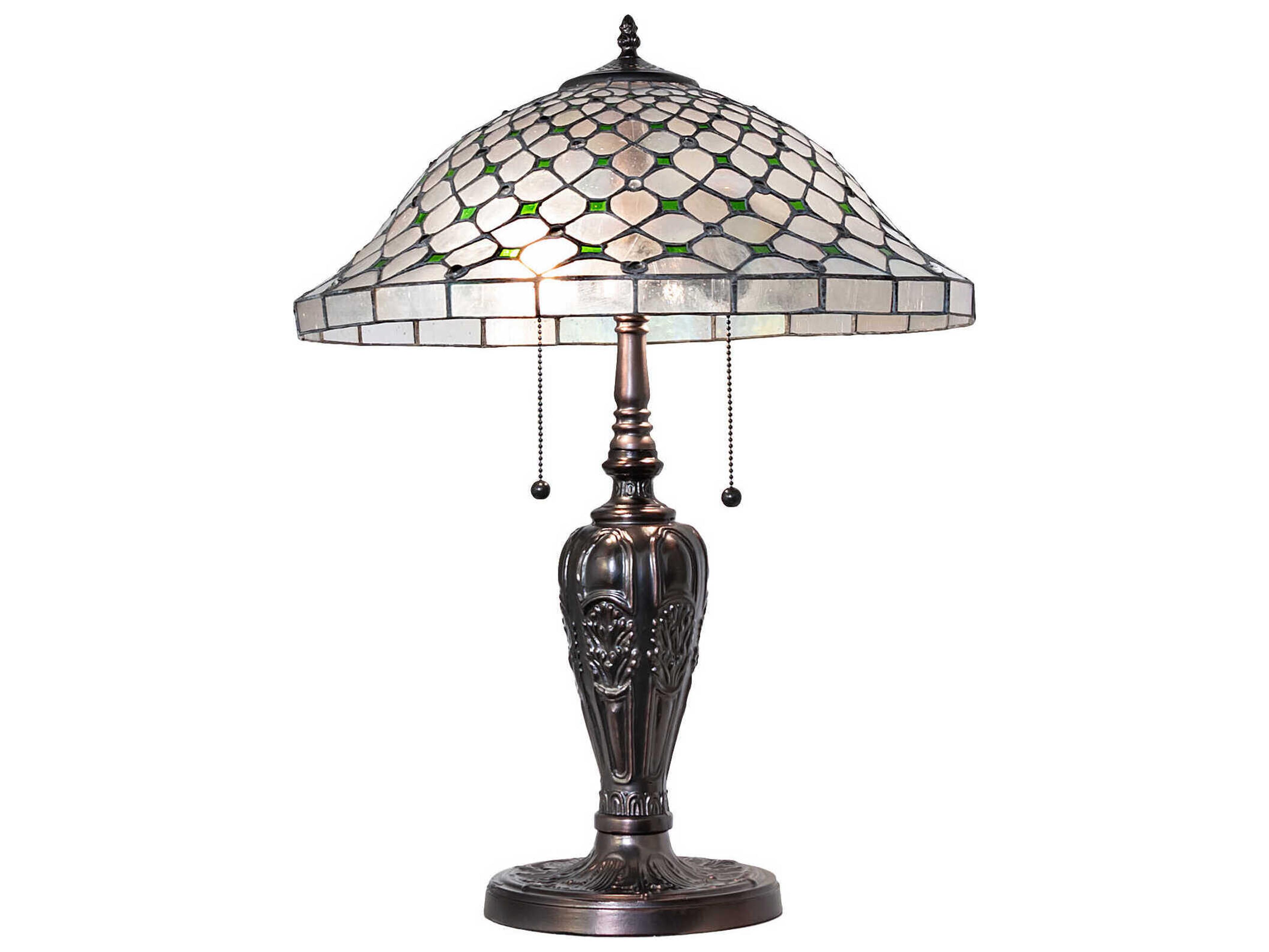 Meyda Diamond and Jewel Mahogany Bronze Buffet Lamp
