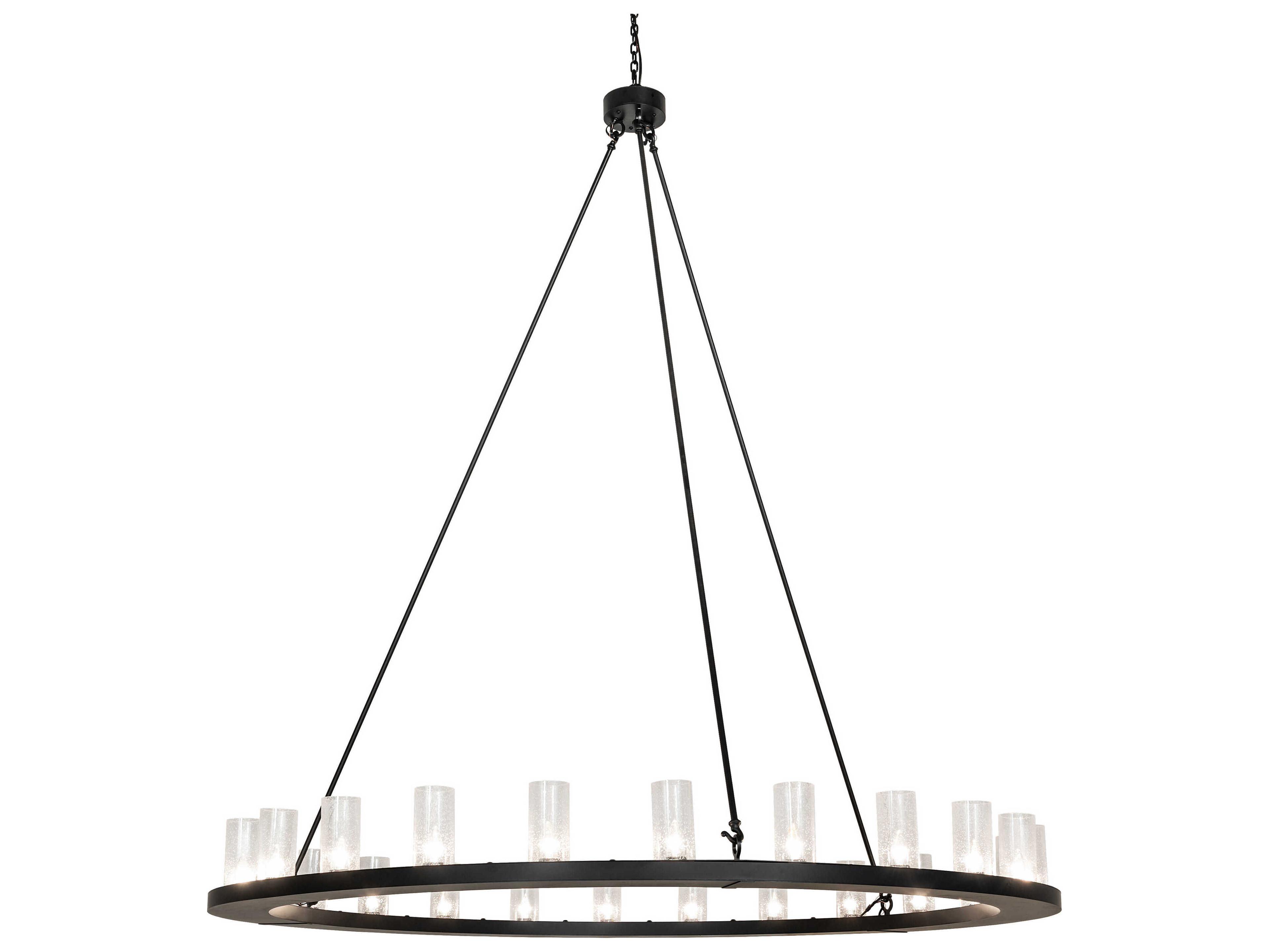Meyda Loxley 24-Light Solar Black Cylinder Chandelier