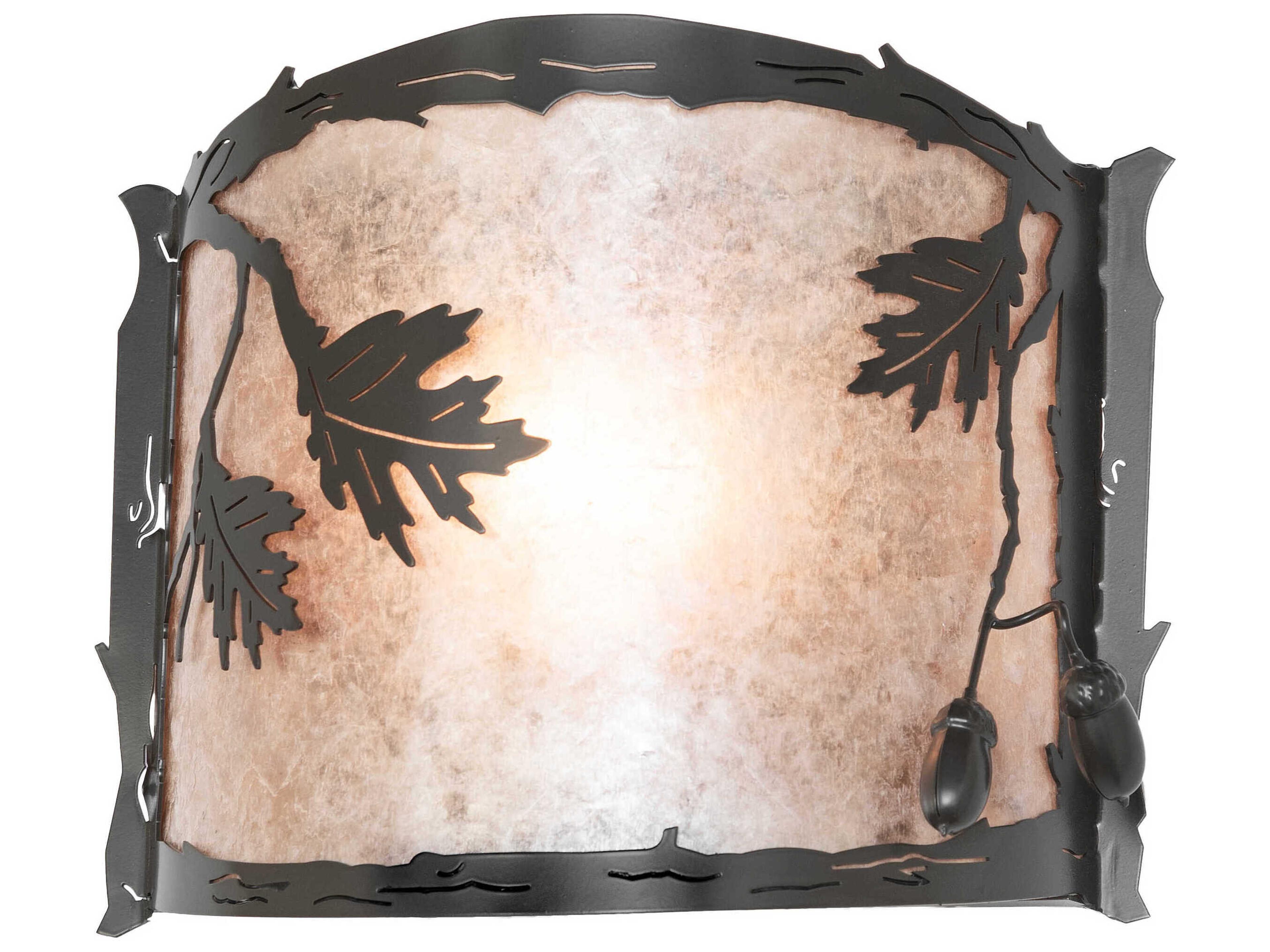 Meyda Oak Leaf & Acorn 1-Light Timeless Bronze Wall Sconce