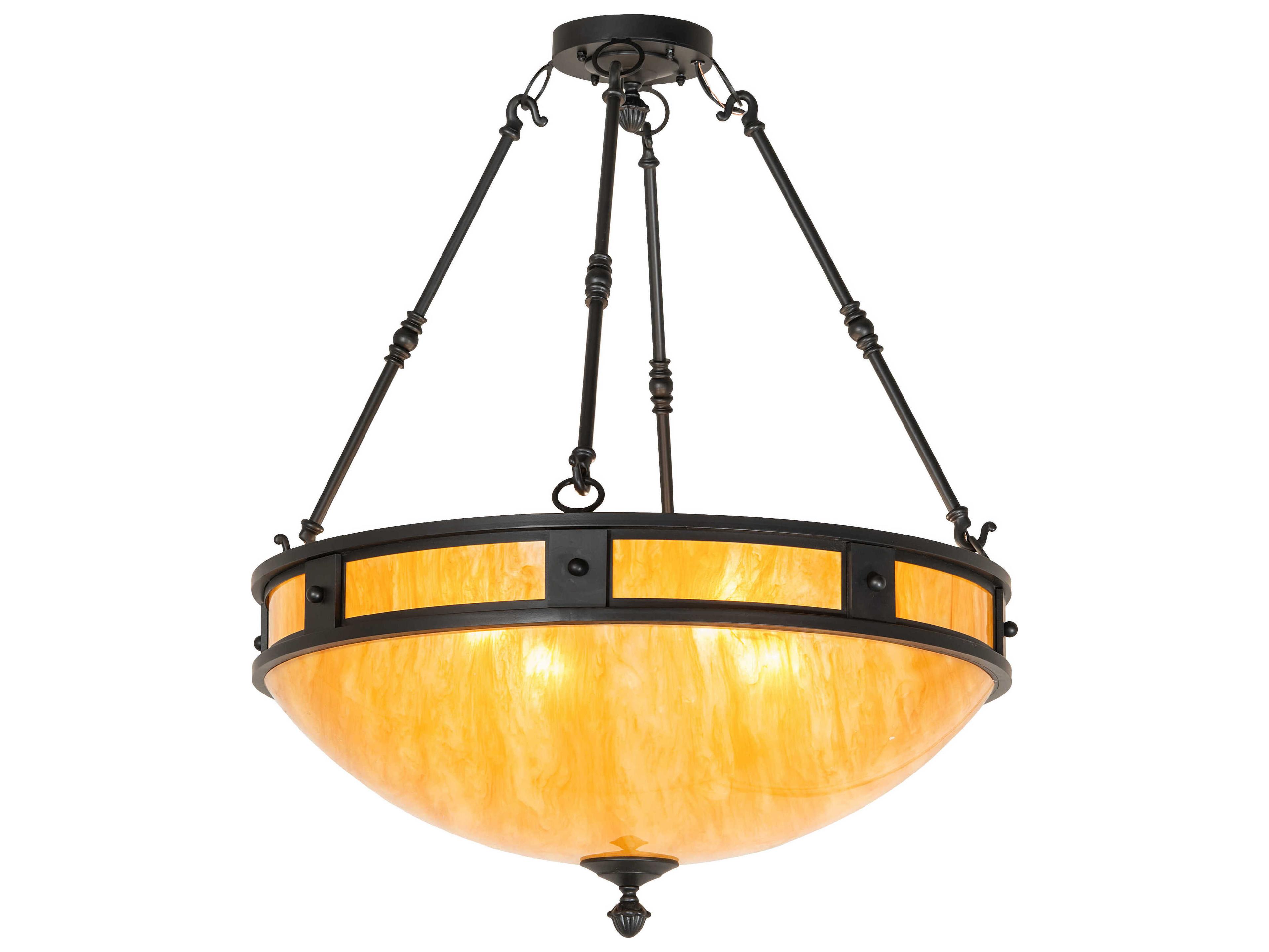 Meyda Capella 4-Light Solar Black Pendant