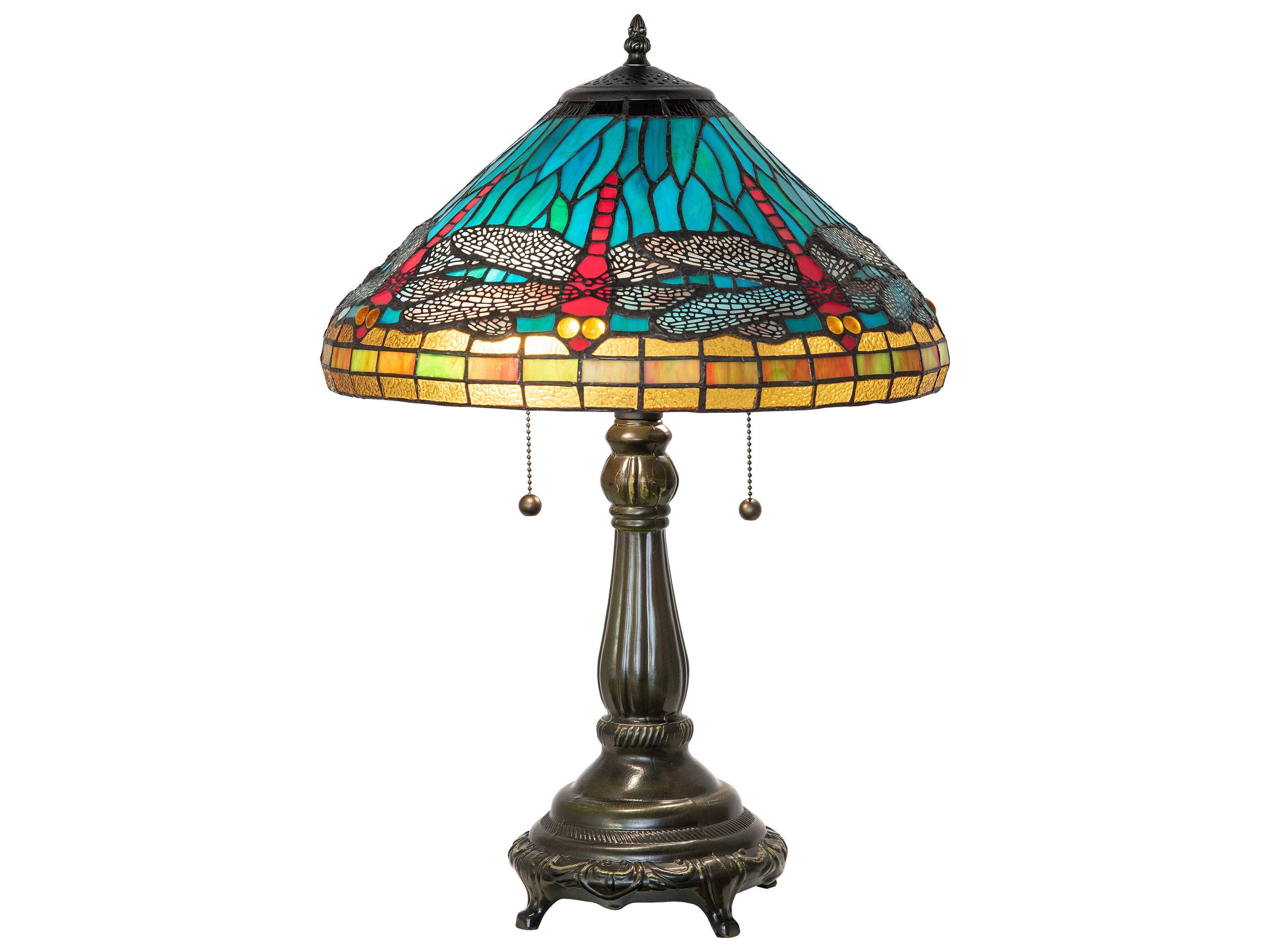 Meyda Tiffany Dragonfly Mahogany Bronze Table Lamp