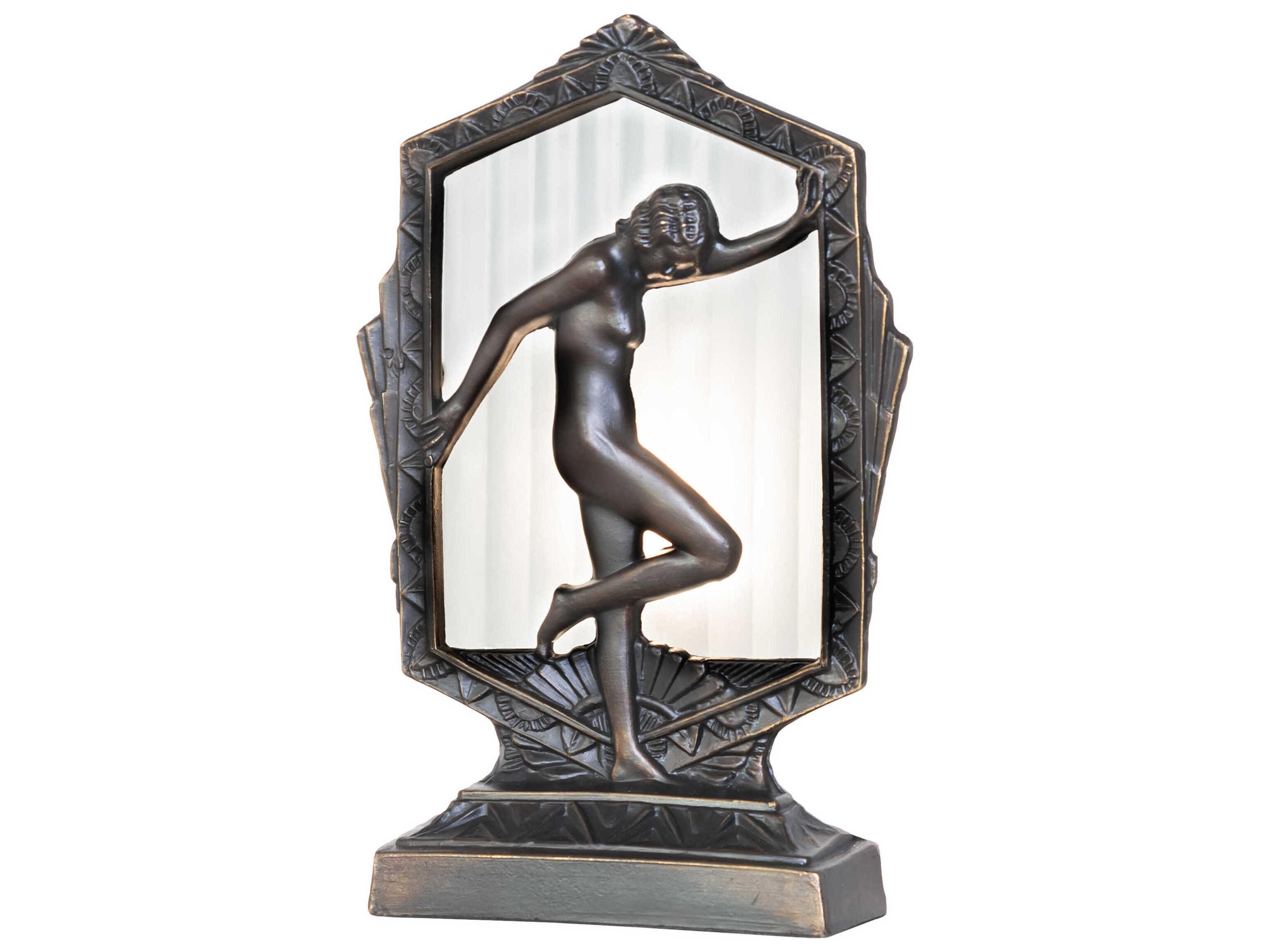 Meyda Posing Deco Lady Antique Brass Table Lamp