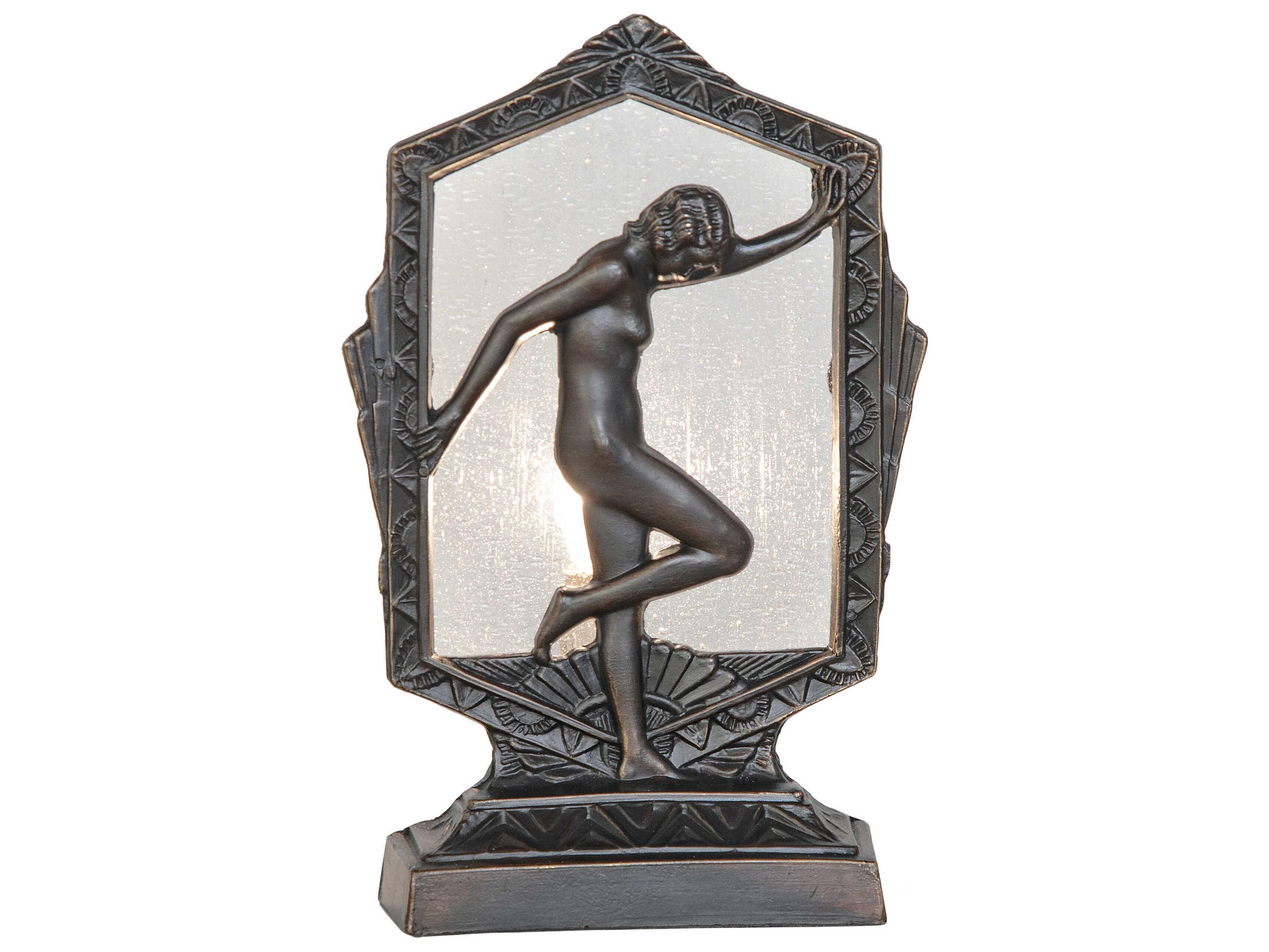 Meyda Posing Deco Lady Antique Brass Table Lamp