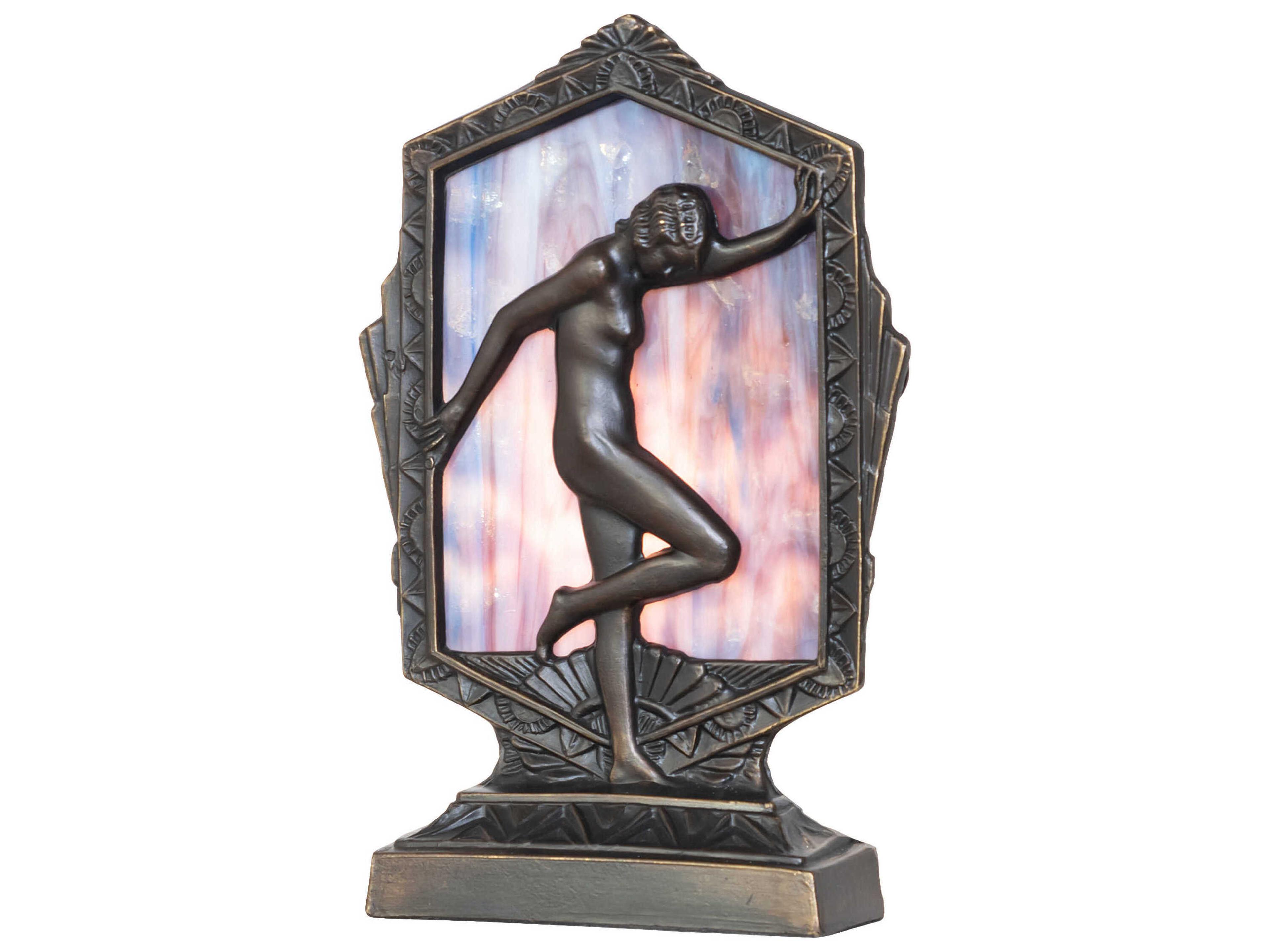 Meyda Posing Deco Lady Antique Brass Table Lamp