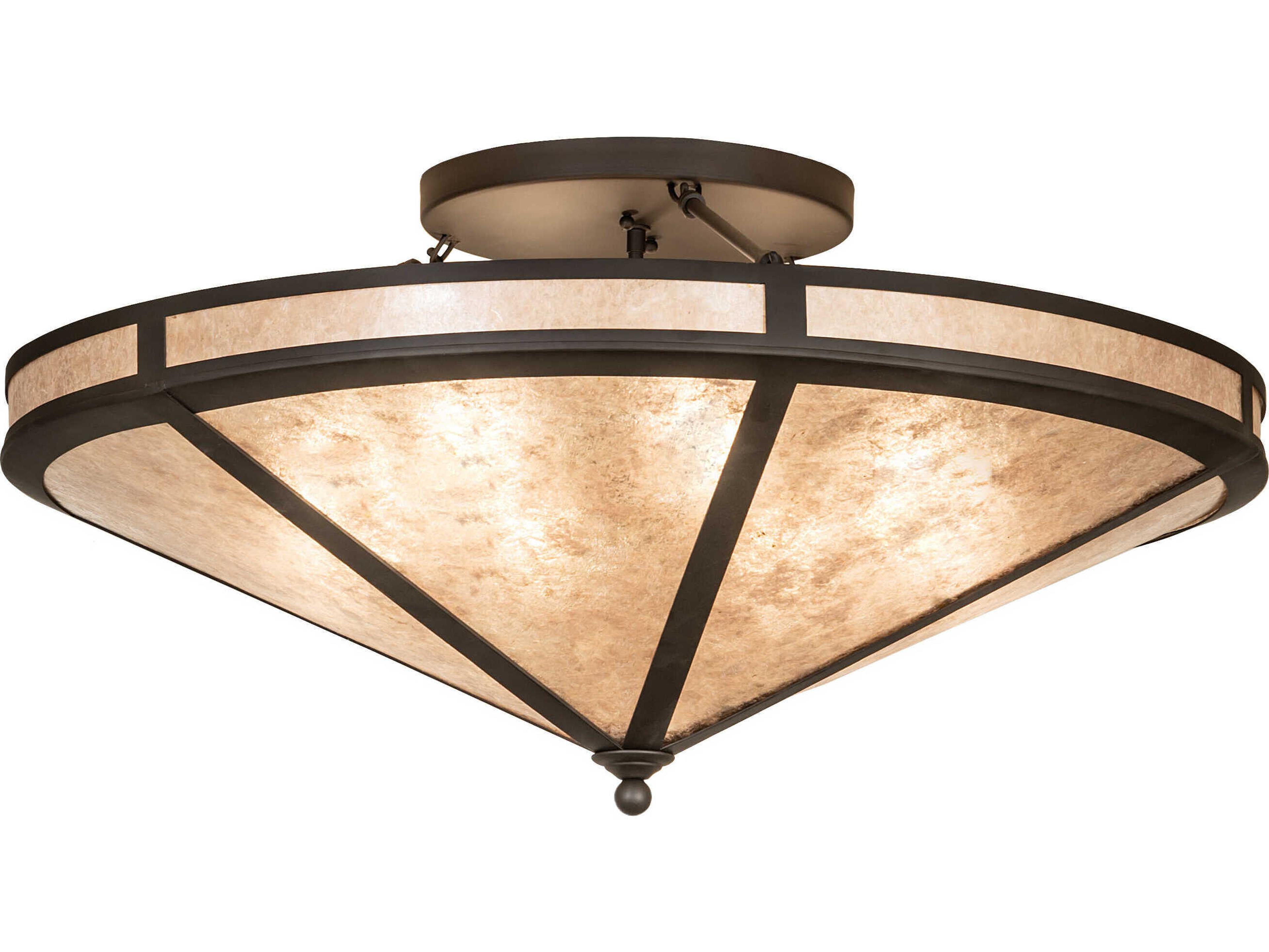 Meyda Craftsman 8-Light Oil Rubbed Bronze Semi Flush Mount