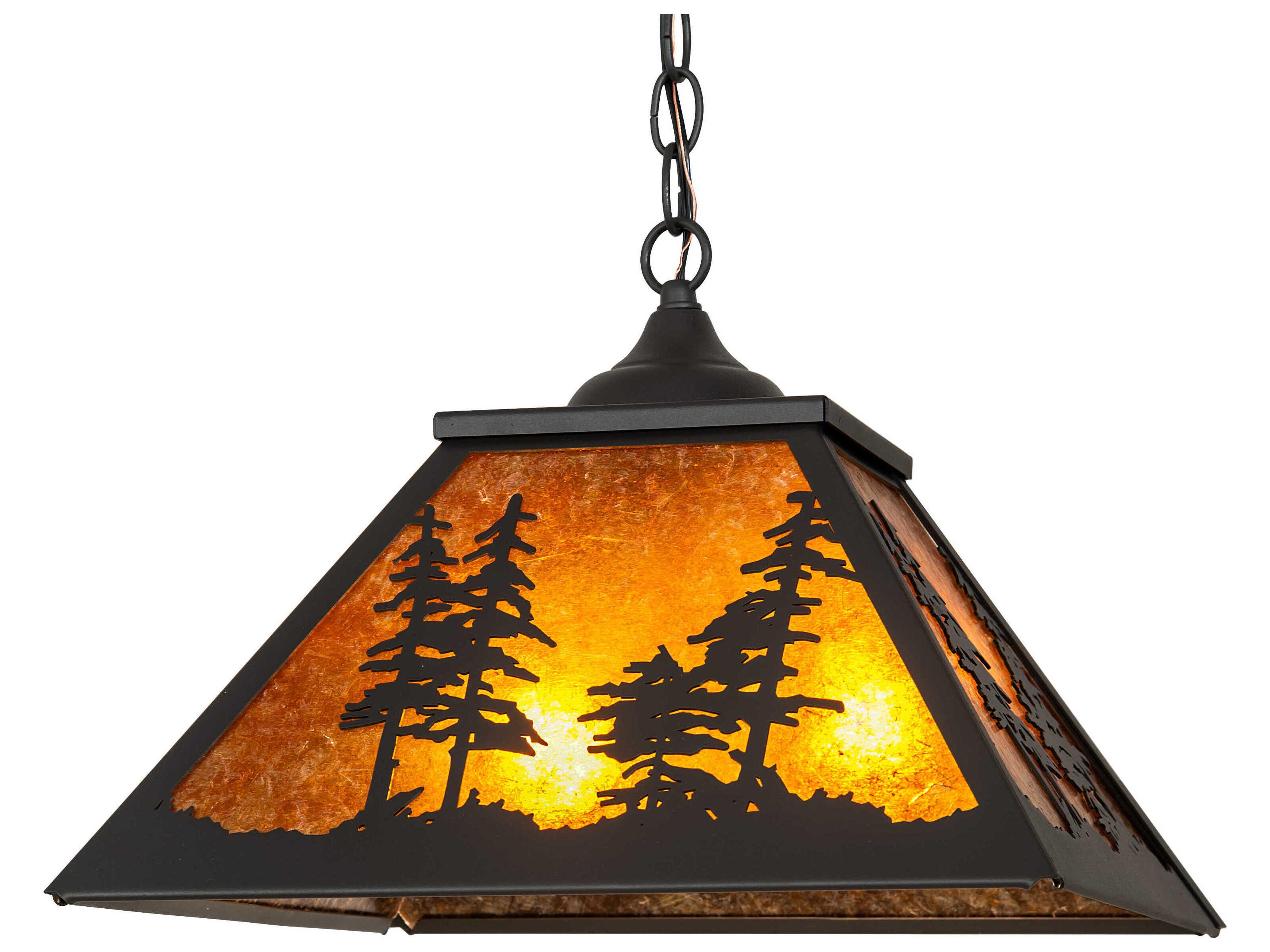Meyda Tall Pines 2-Light Wrought Iron Pendant