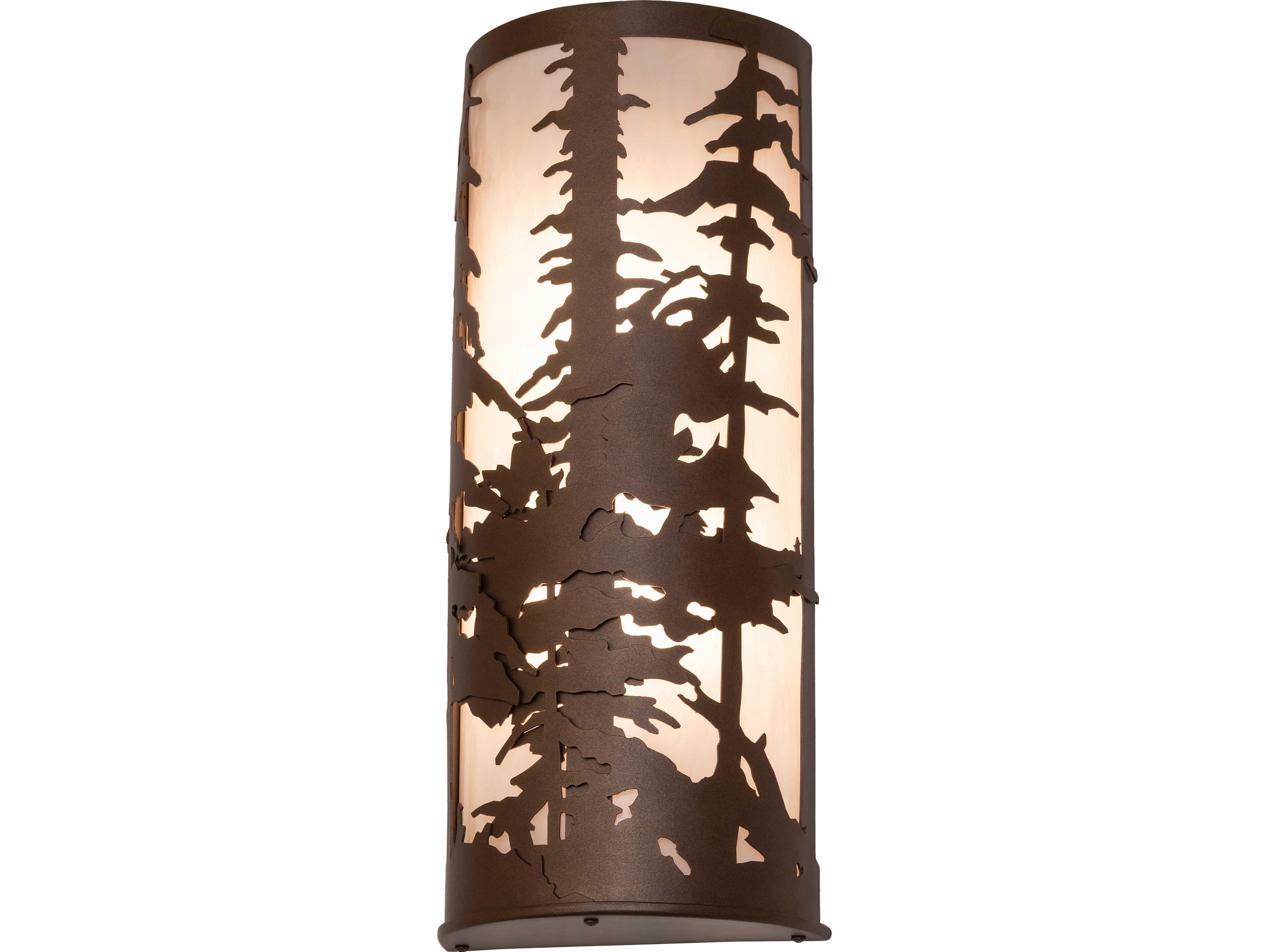 Meyda Tall Pines 2-Light Whitestone Idalight Bronze Traditional Wall Sconce