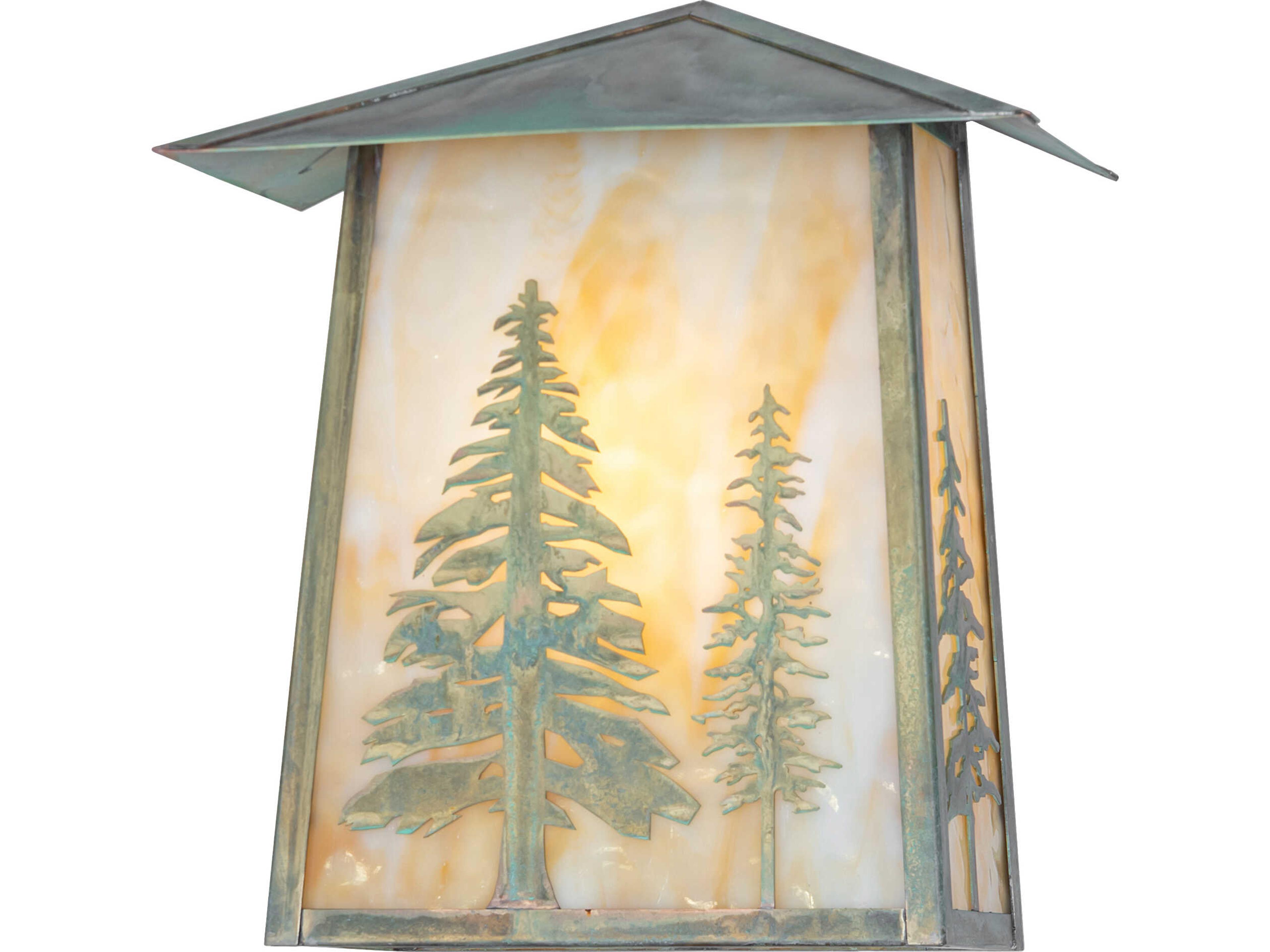 Meyda Stillwater 1-Light Beige Art Glass Green Traditional Wall Sconce