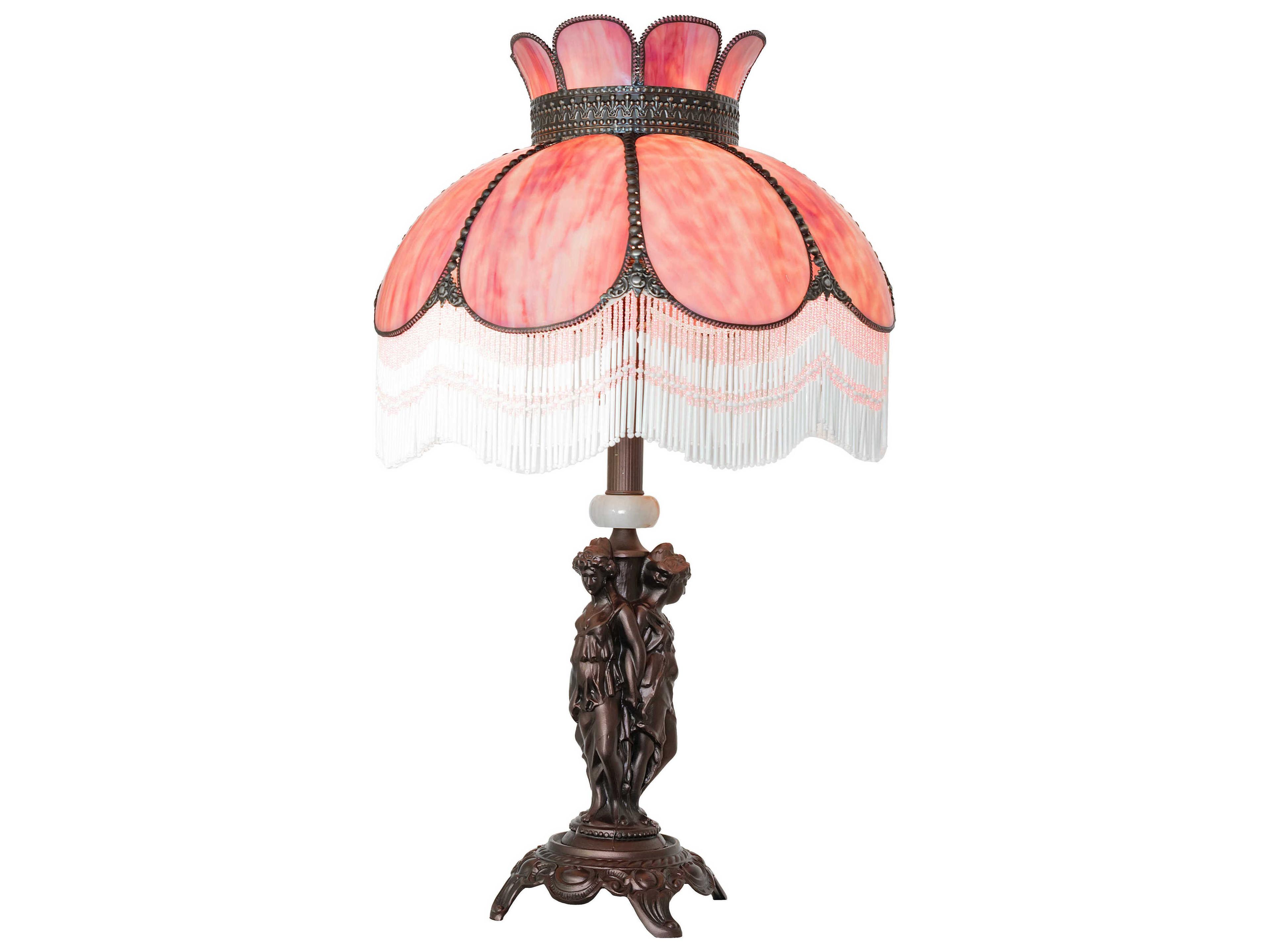 Meyda Anabelle Pink Art Glass Buffet Lamp