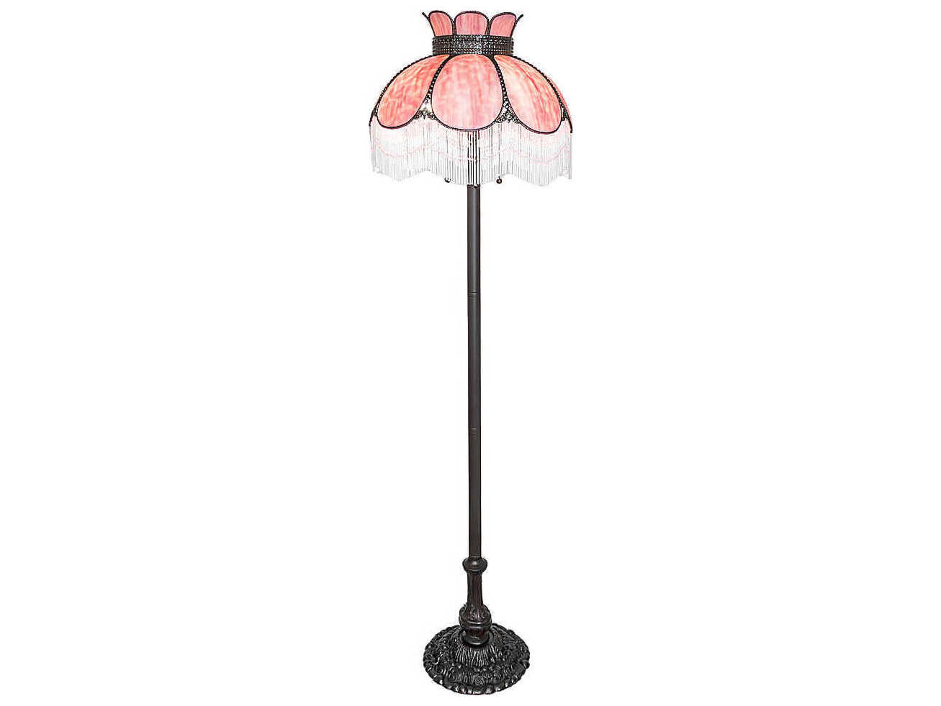 Meyda Annabelle Pink Art Glass Floor Lamp