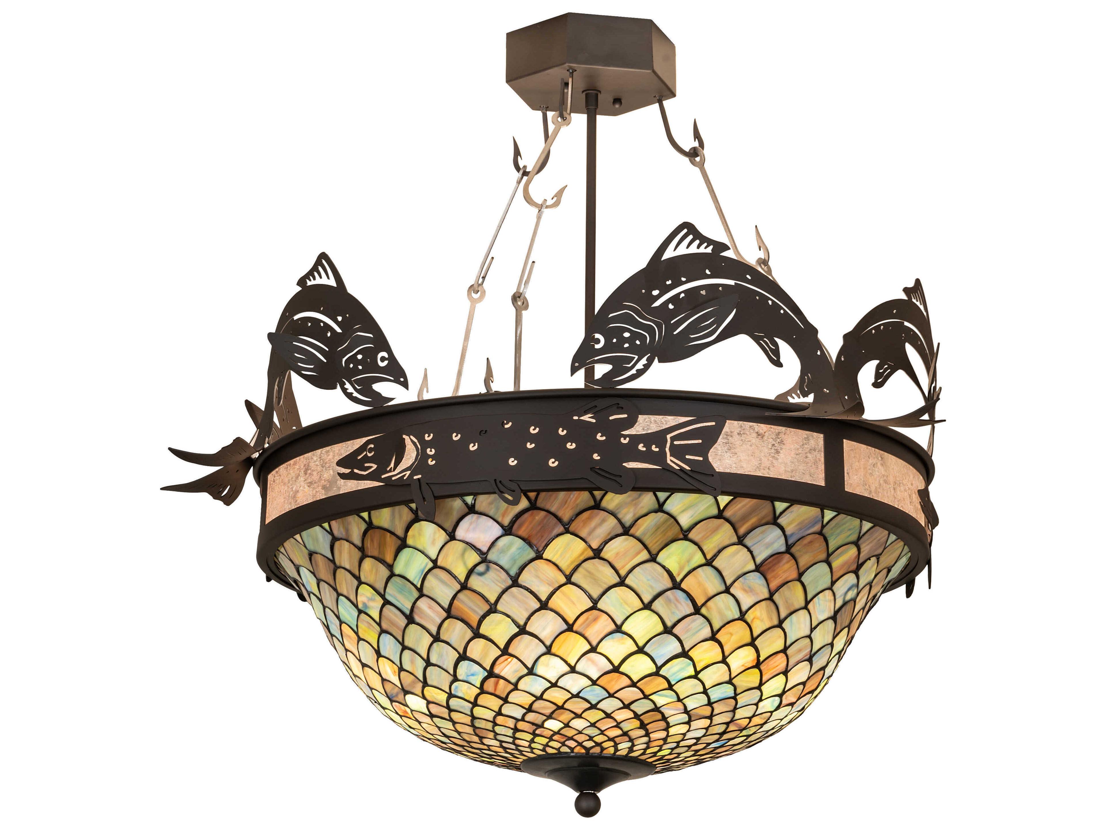 Meyda Catch Of The Day 4-Light Oil Rubbed Bronze Semi Flush Mount