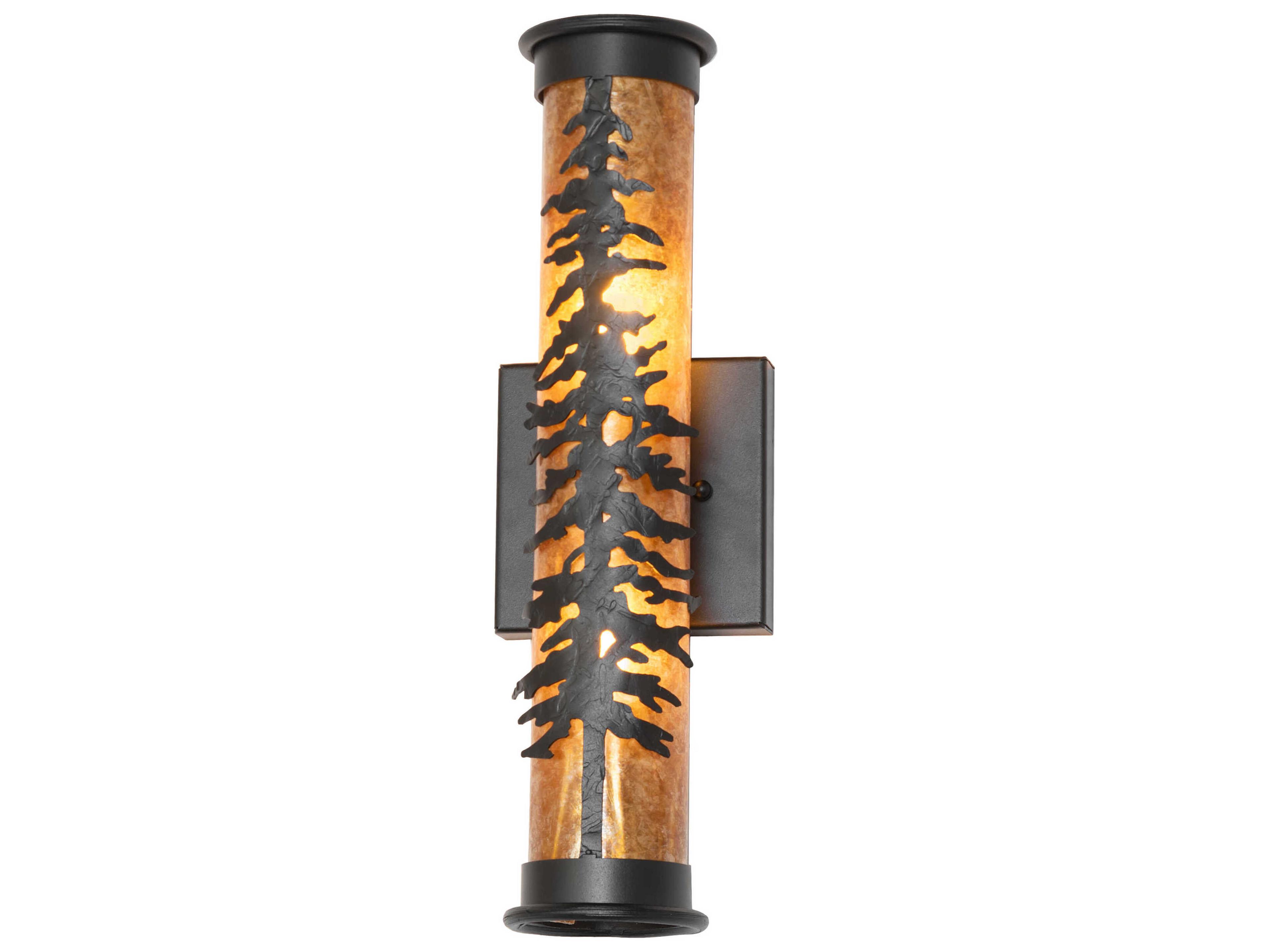 Meyda Tamarack 2-Light Textured Black Wall Sconce