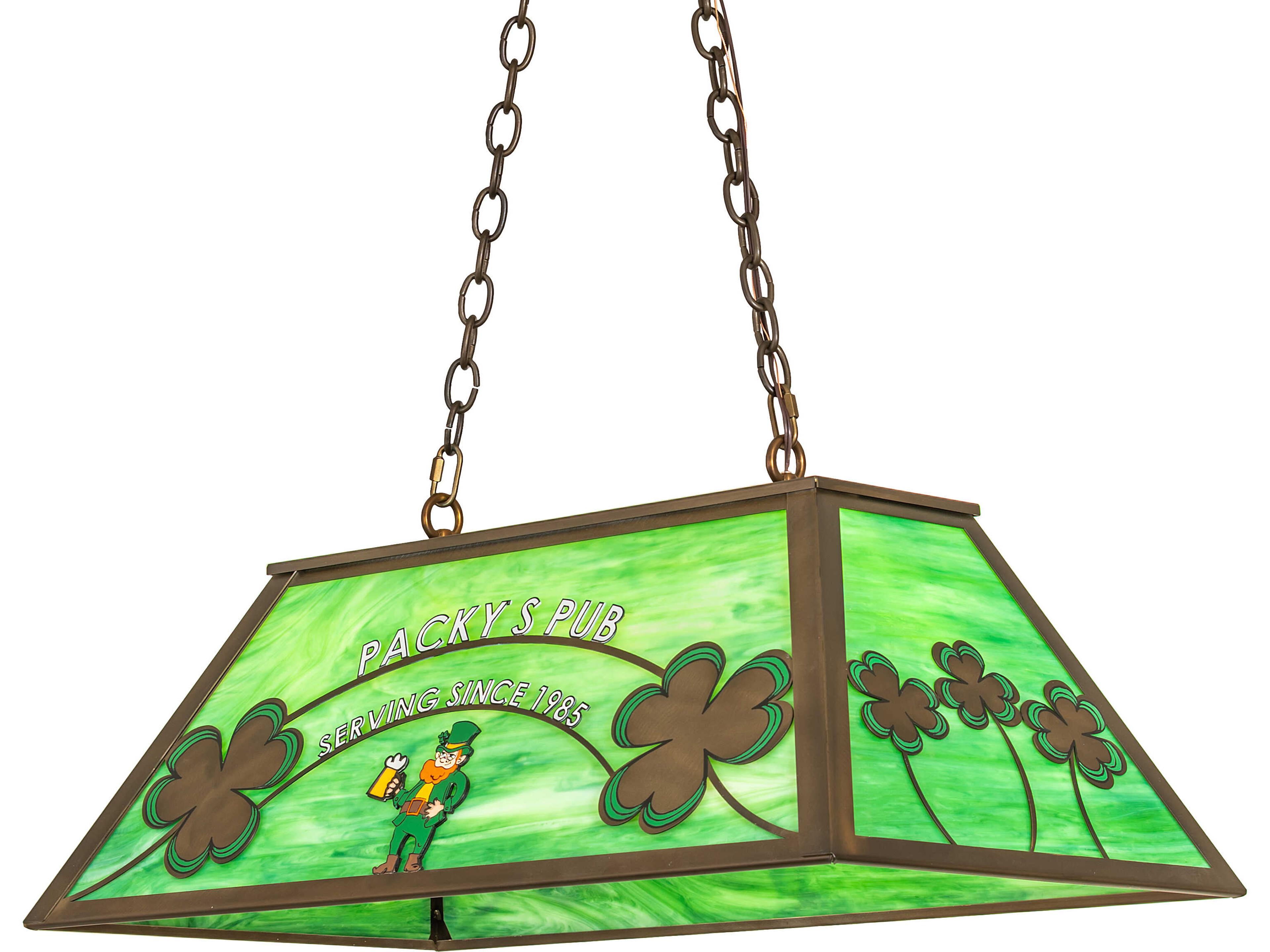 Meyda Personalized 6-Light Green Art Glass Copper Island Pendant